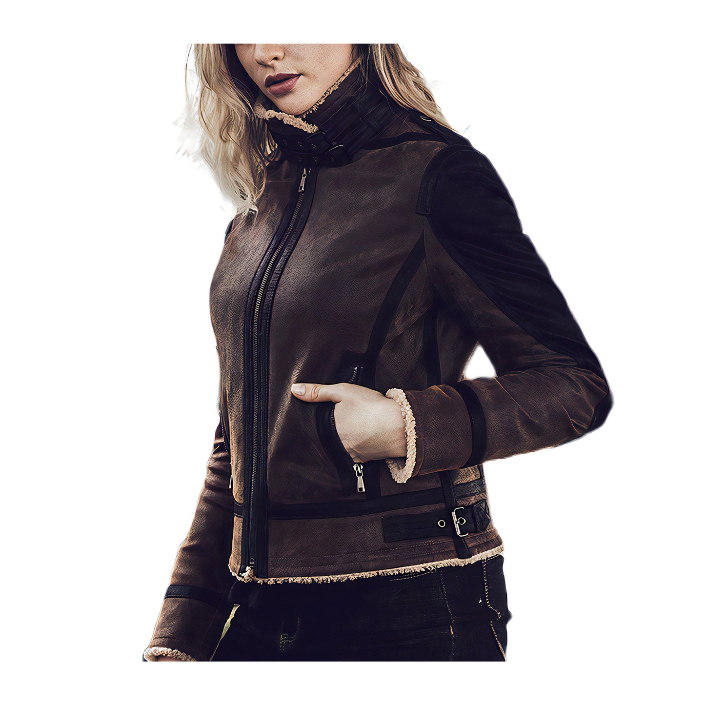 Vestes cuir doublées femmes