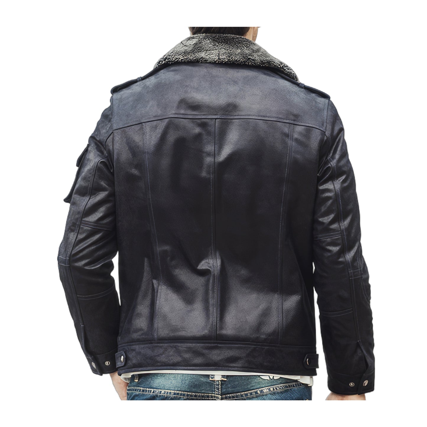 Vestes cuir fourrure homme