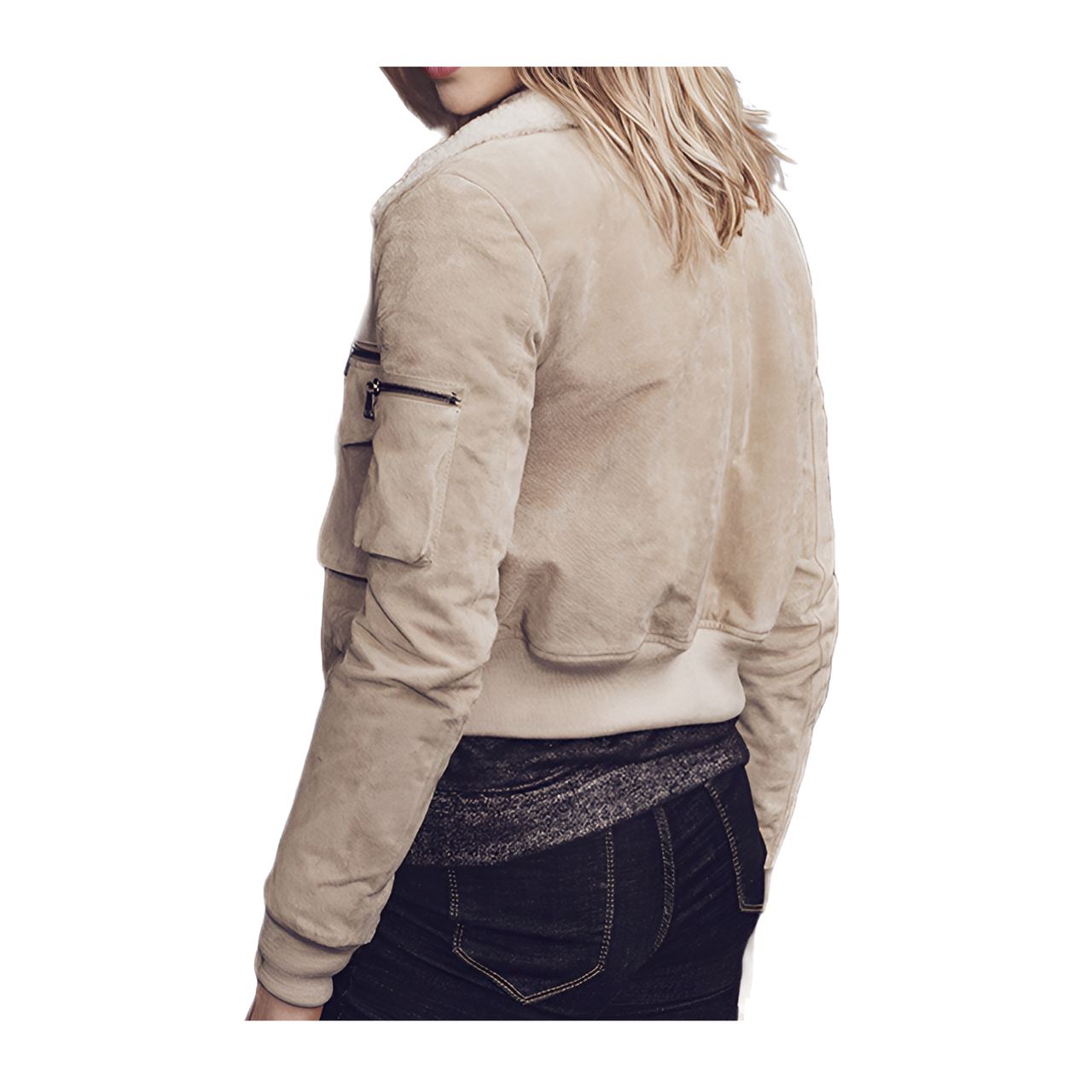 Vestes En Cuir Beige