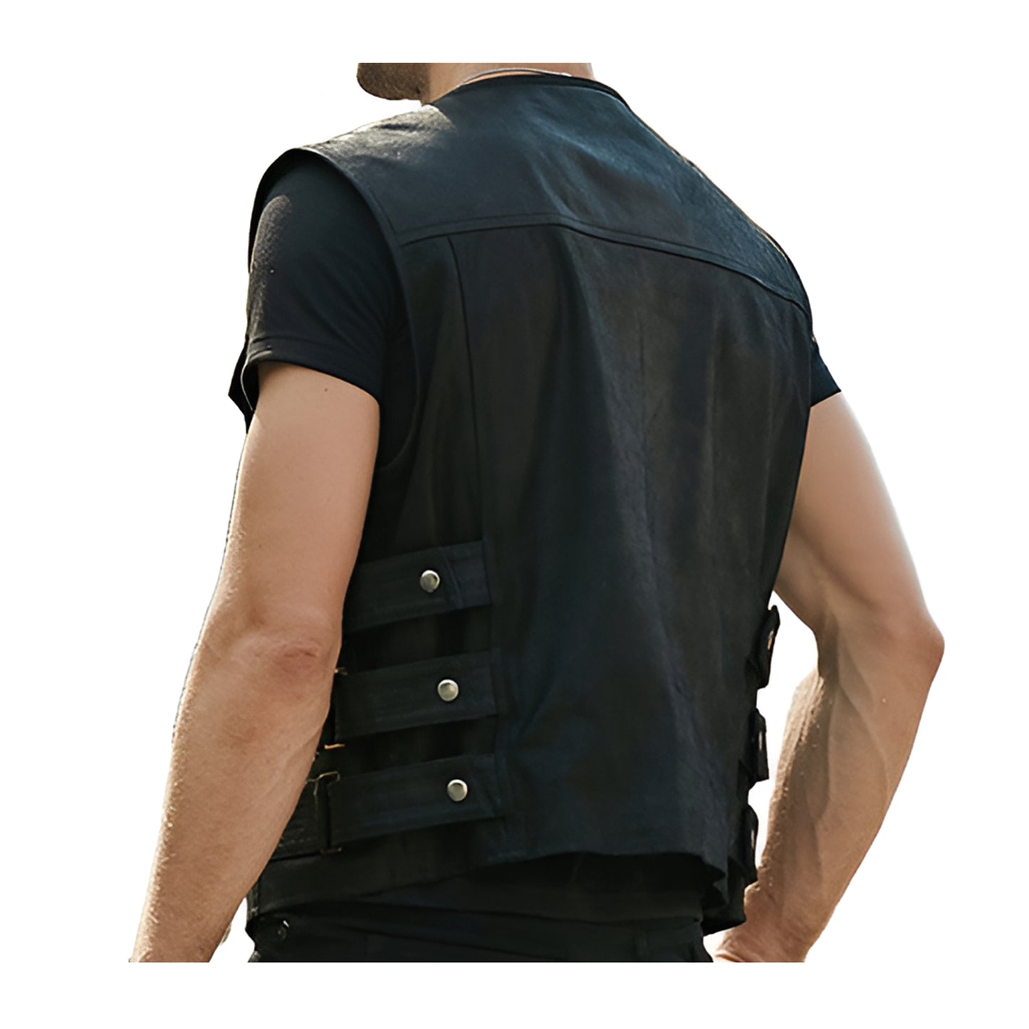 Vestes Sans Manches Cuir