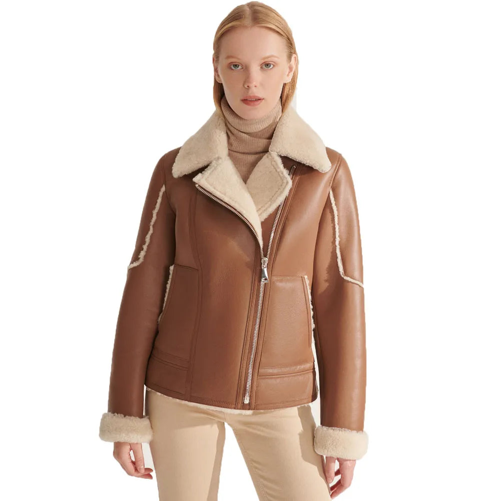 Blouson Bombardier Femme Camel