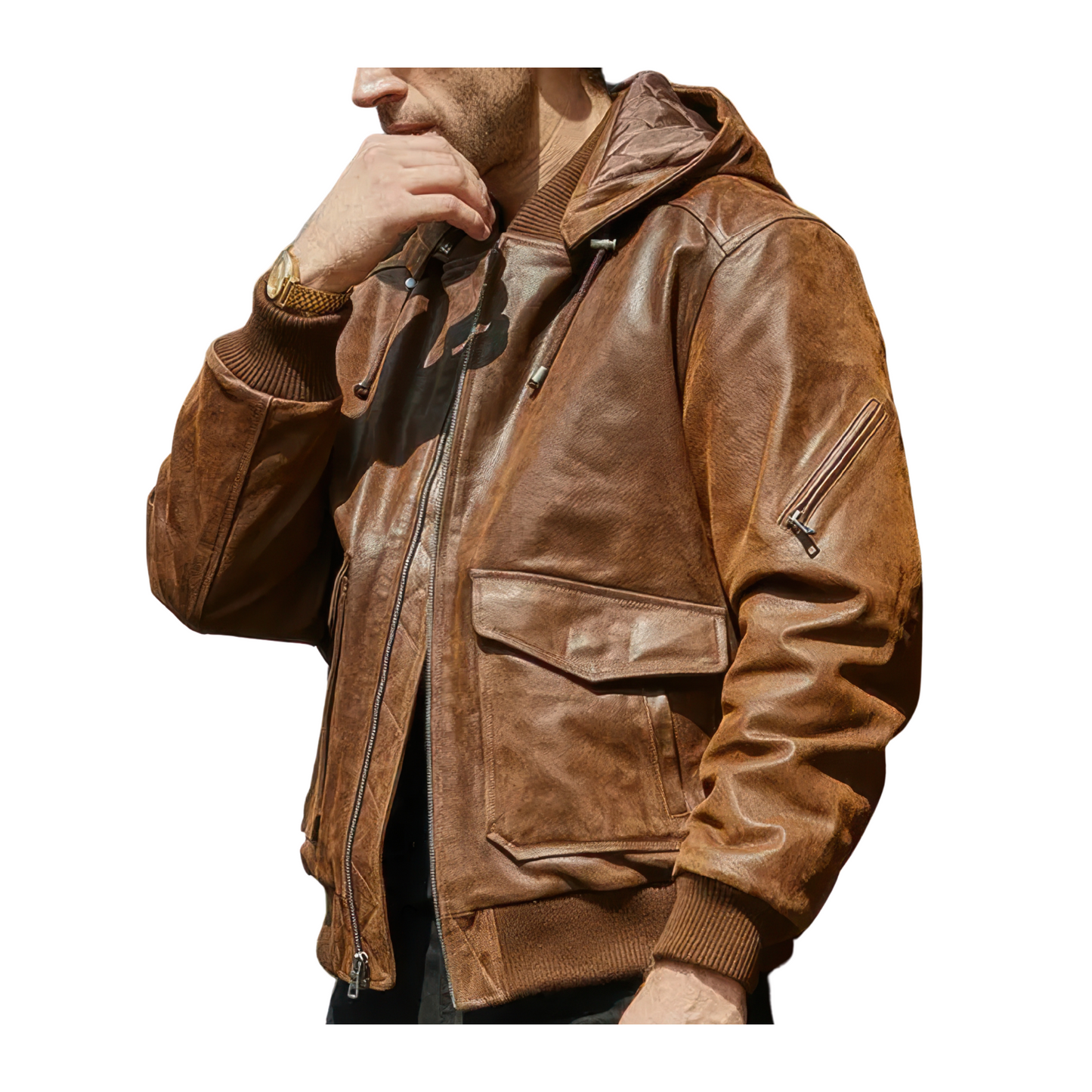 Blouson aviateur a capuche