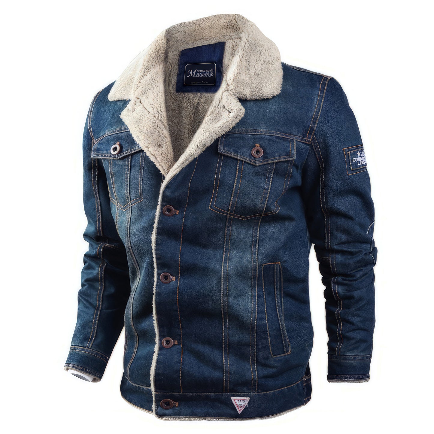 Blouson aviateur bleu jean homme