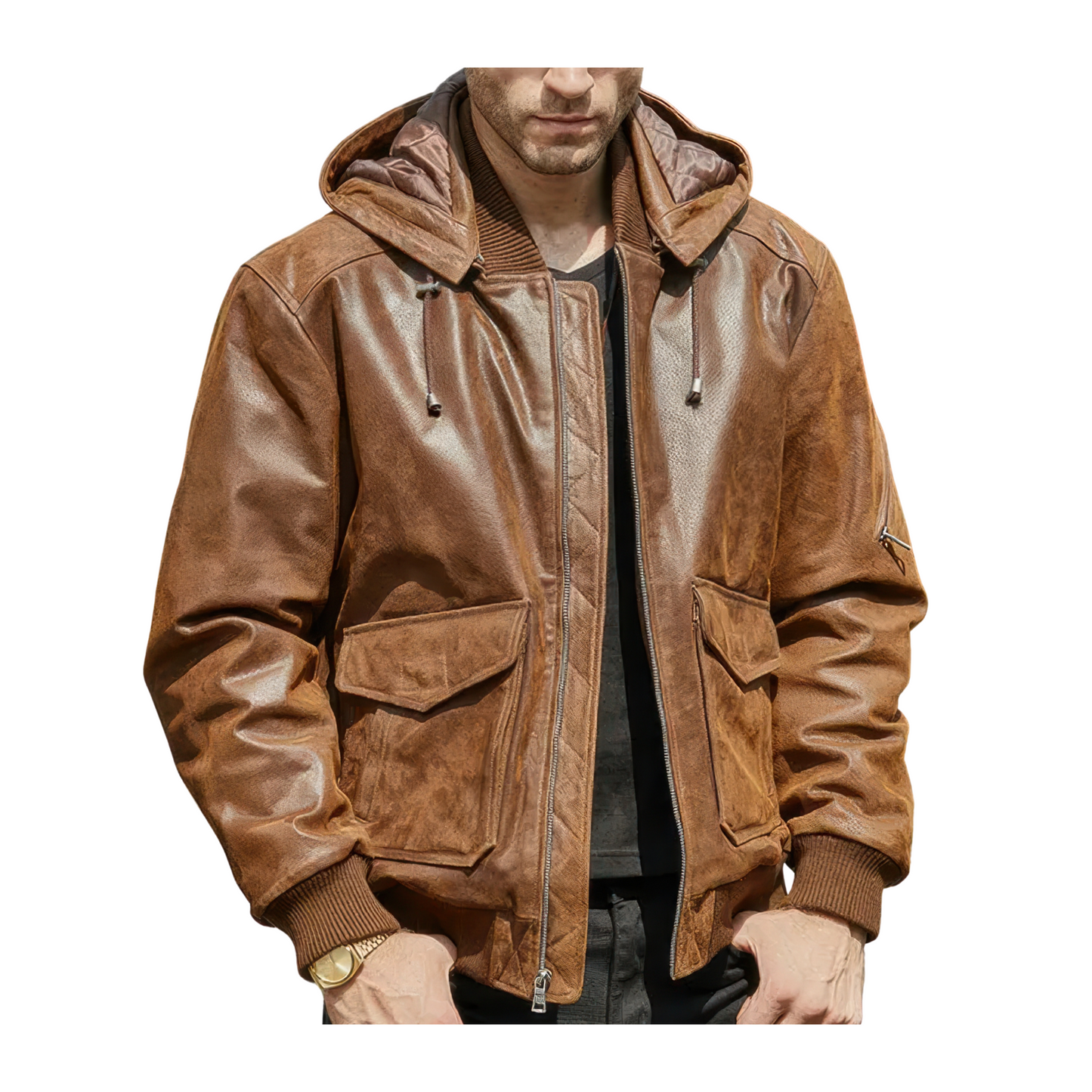 Blouson aviateur capuche