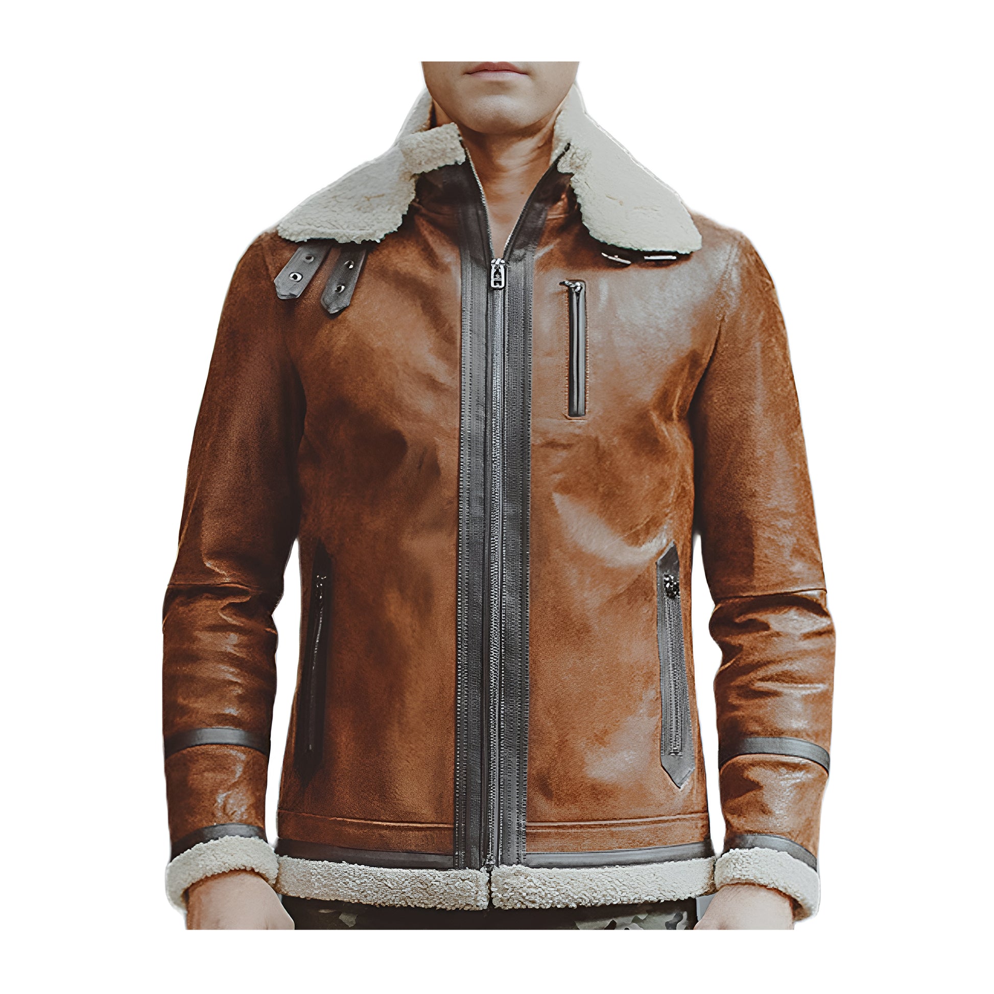 Blouson Aviateur Hiver Homme Cuir Aviateur - Main Image