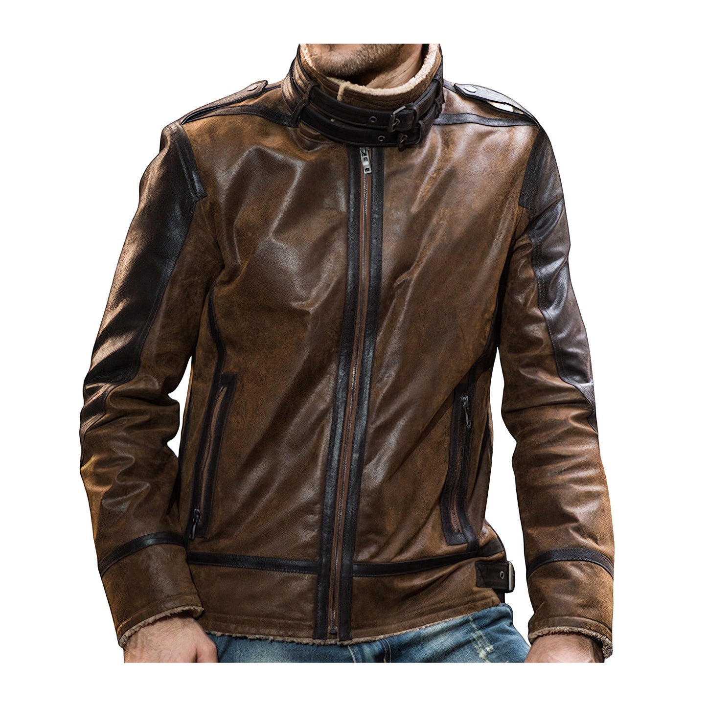 Blouson aviateur homme col montant