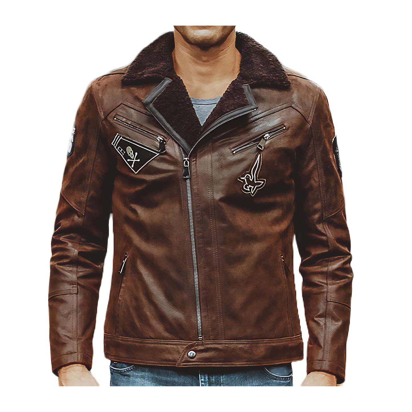 Blouson aviateur homme marron