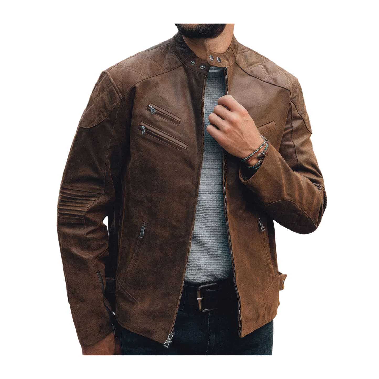 Blouson aviateur moto homme