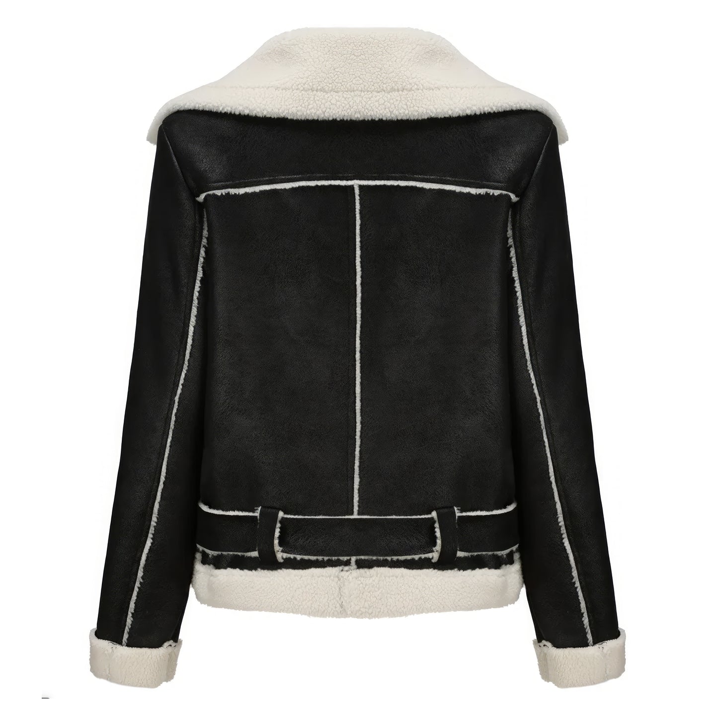 Blouson aviateur noir et blanc femme