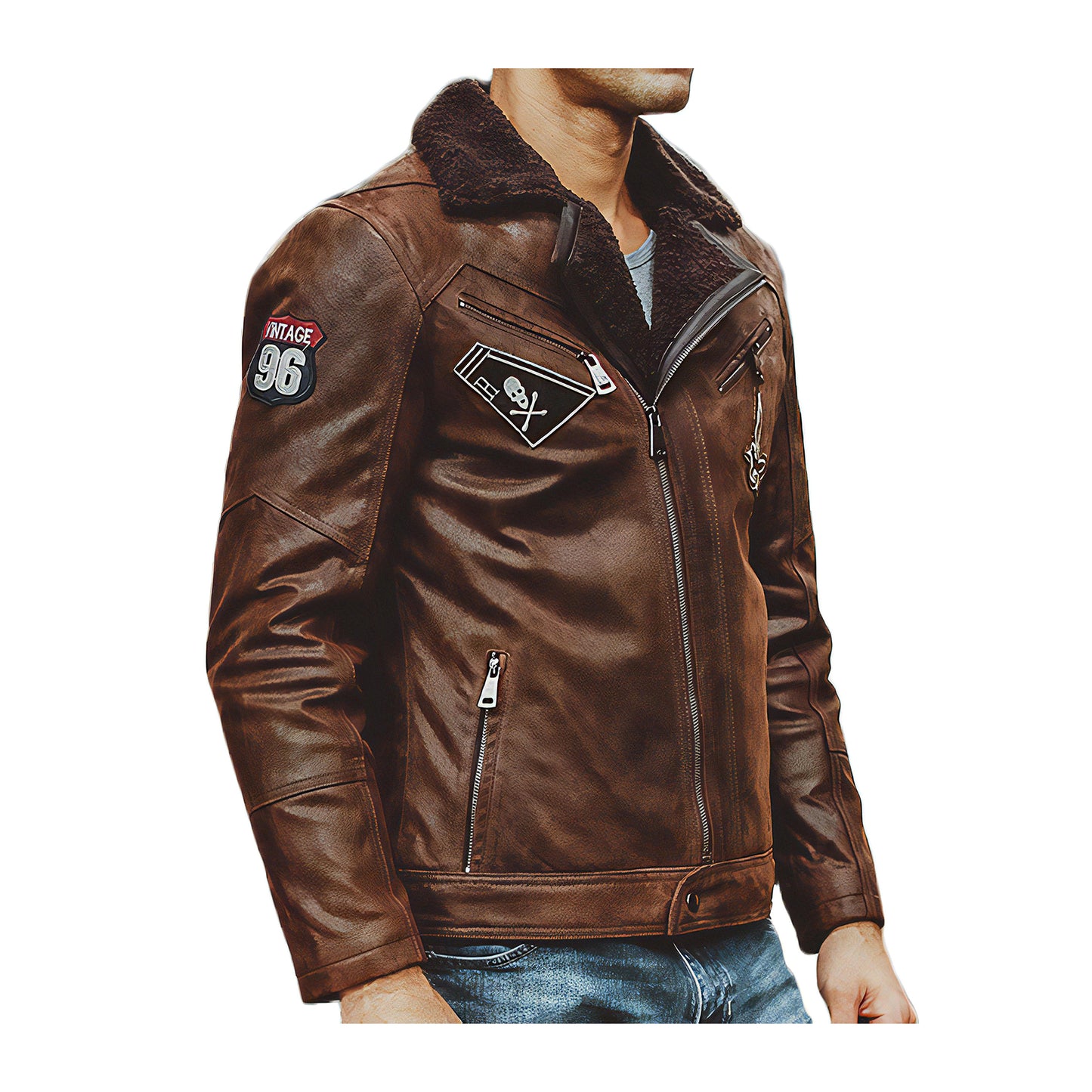 Blouson aviateurs homme marron