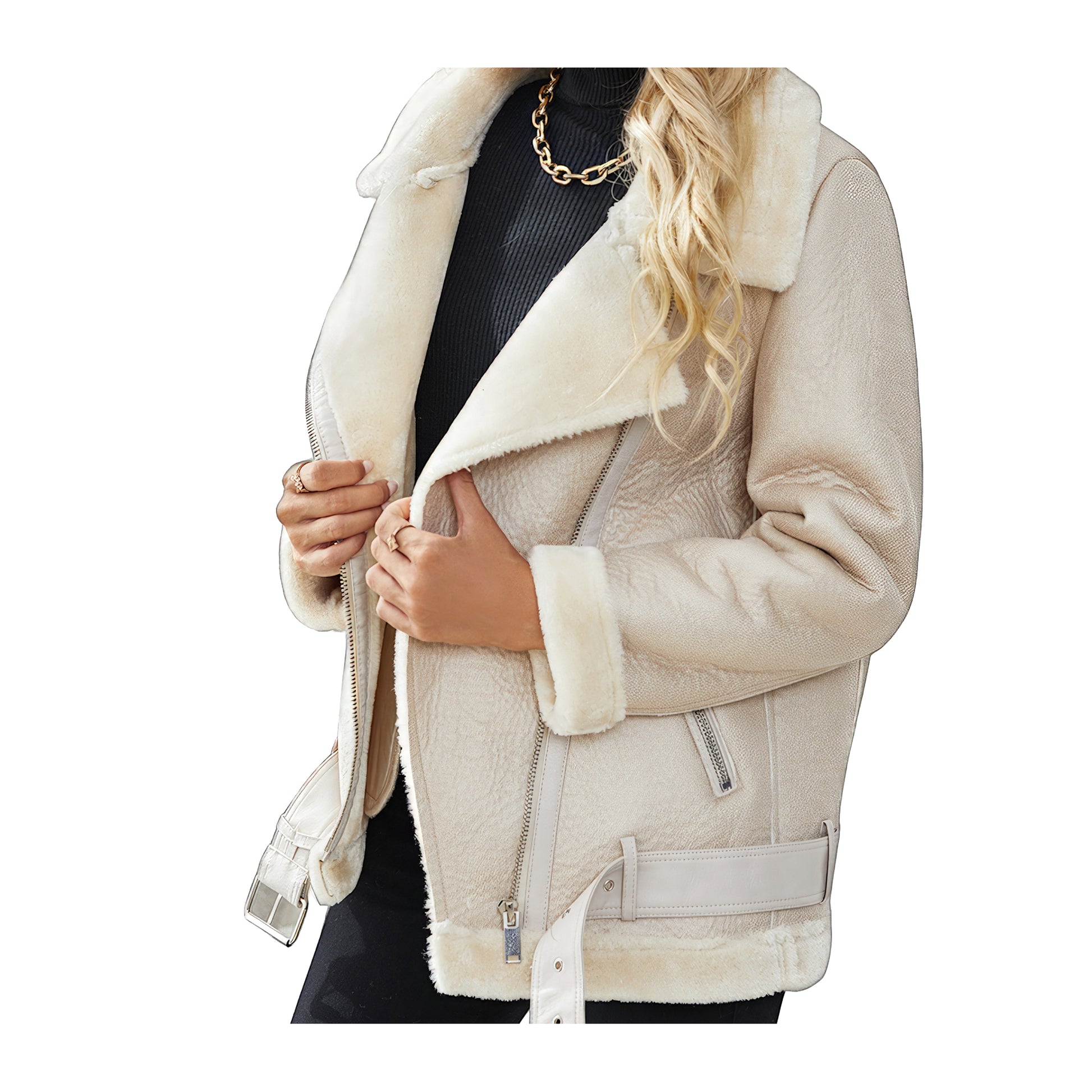 Blouson blanc aviateur femme