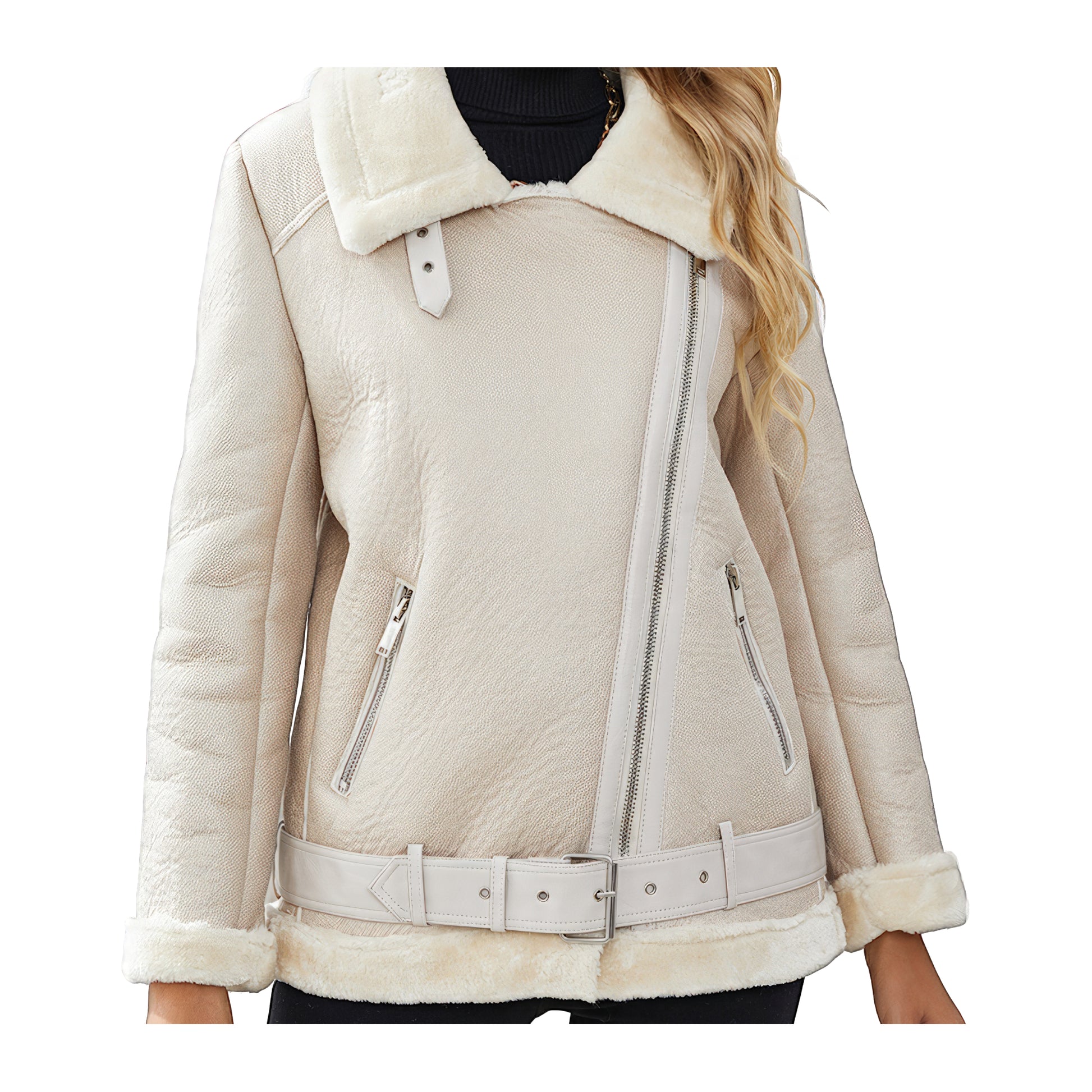 Blouson blanc femmes aviateur