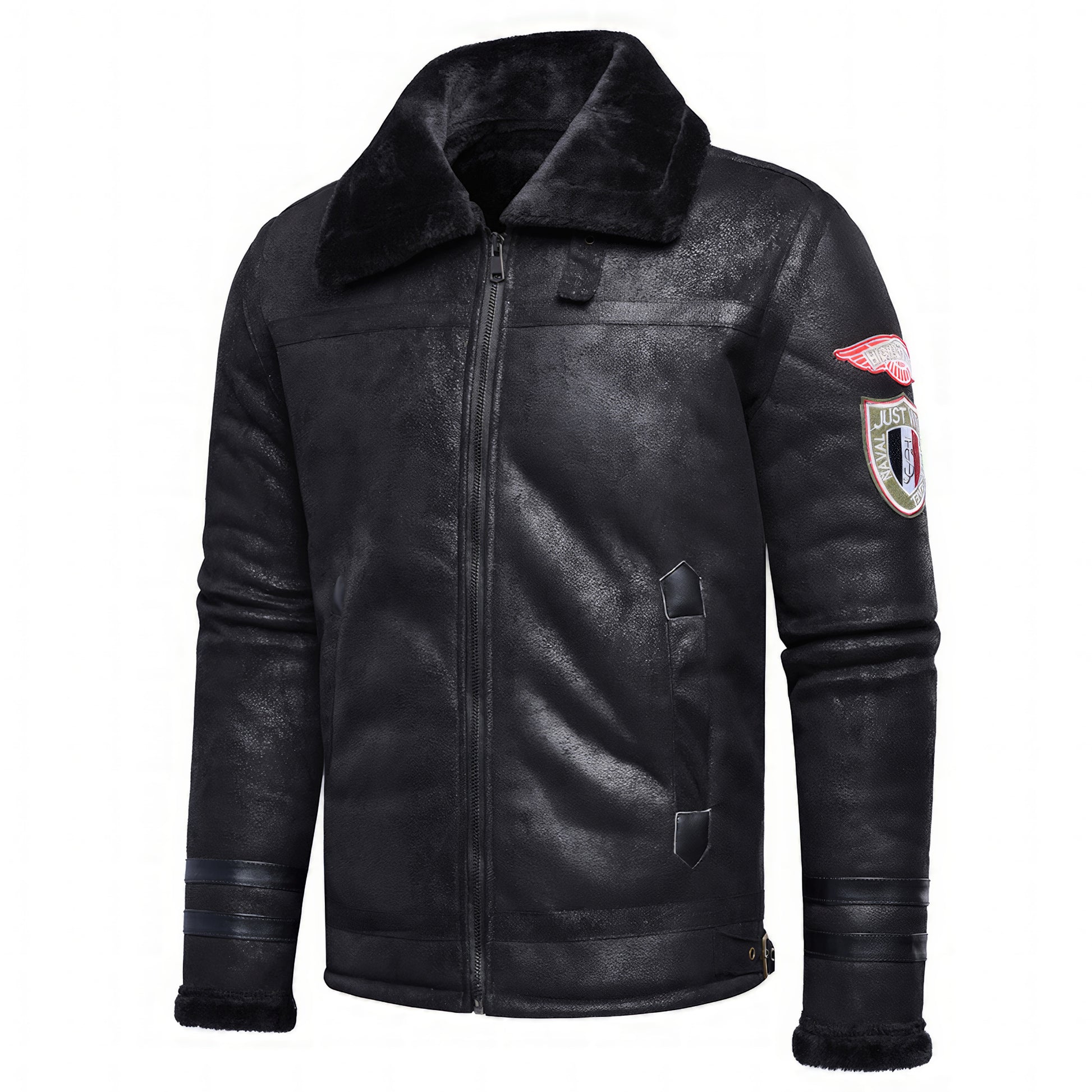 Blouson bombardier faux cuir homme