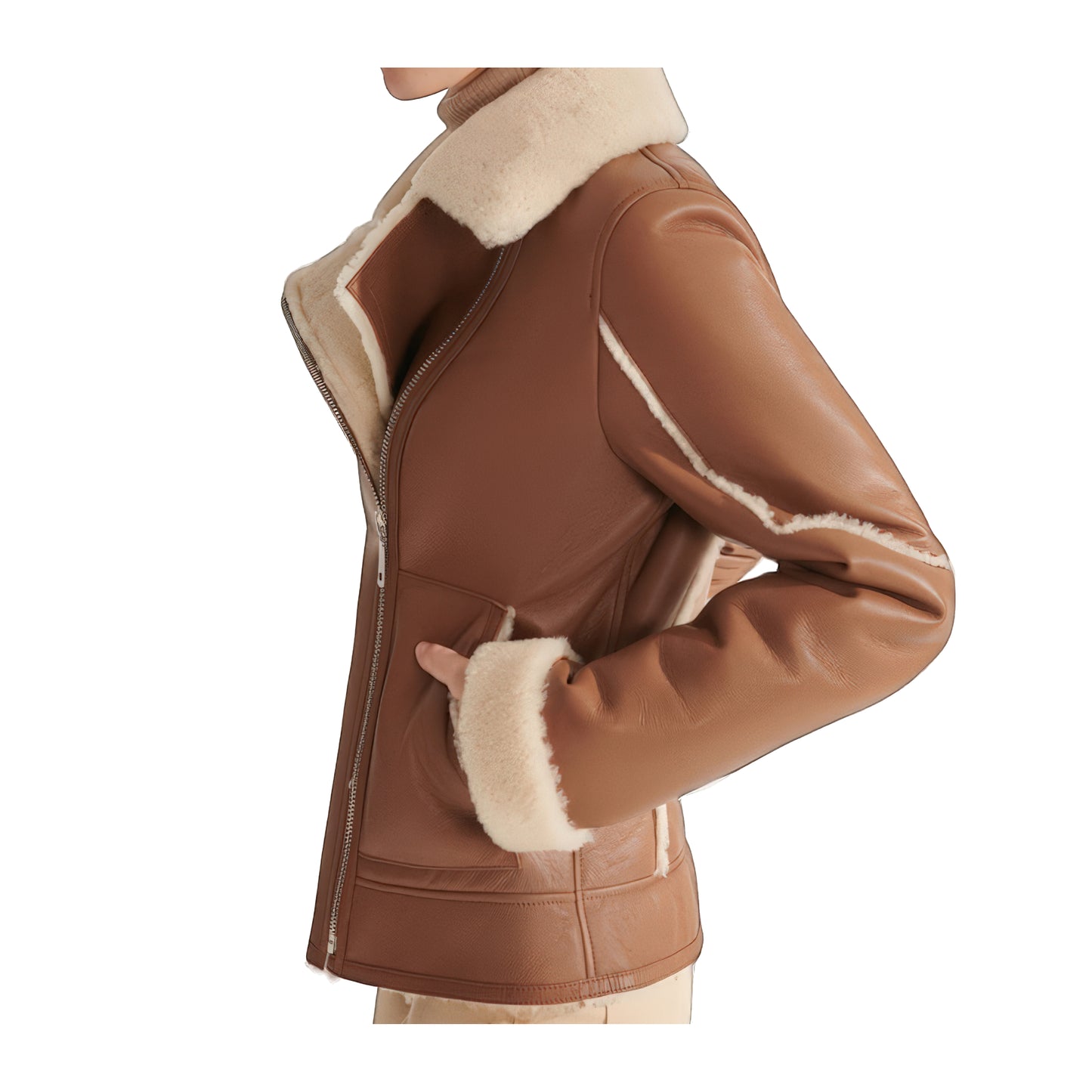 Blouson bombardier femme couleur camel