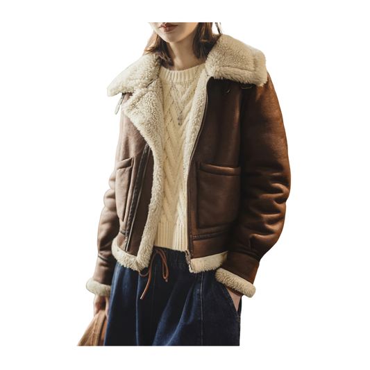 Blouson bombardier femme marron vieilli