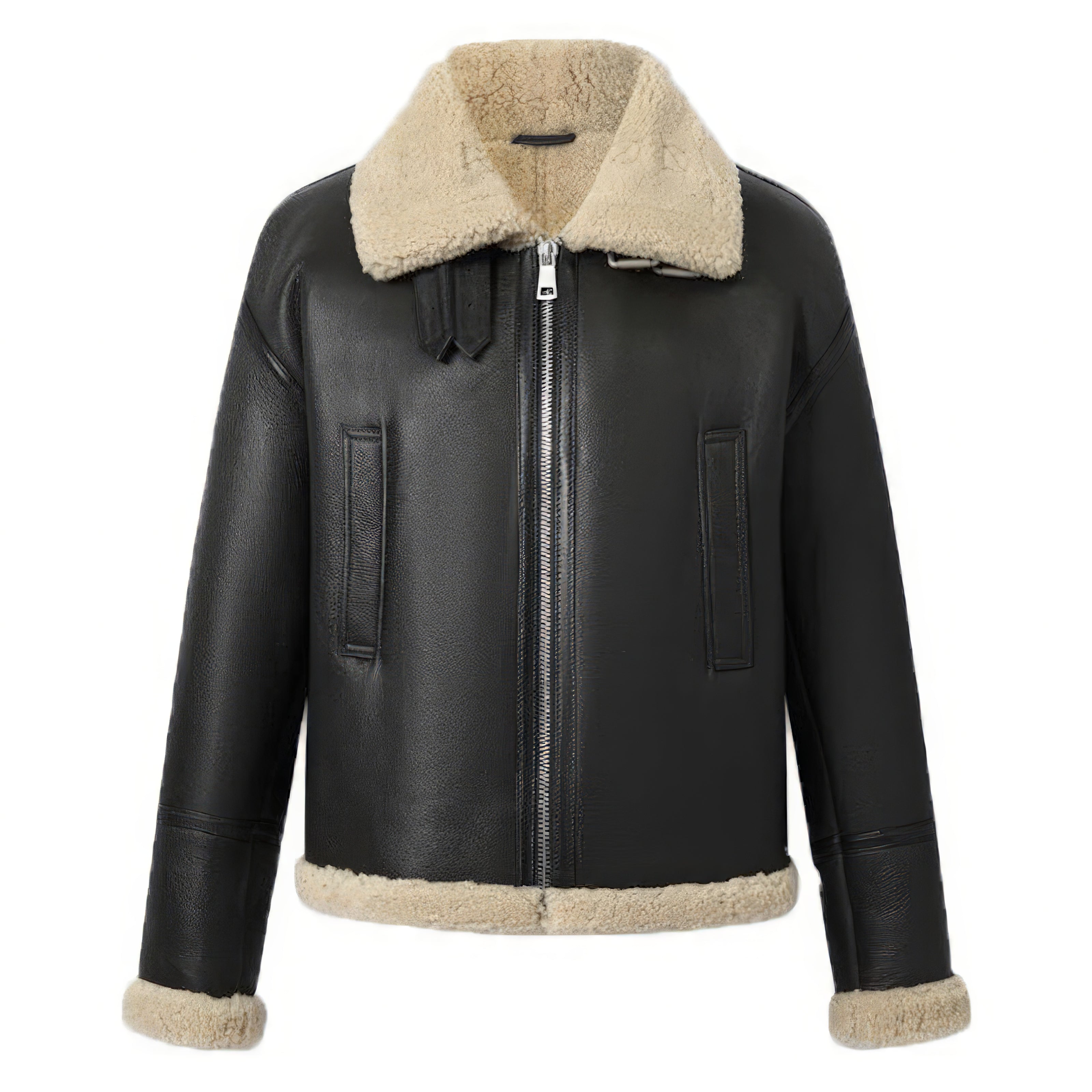 Blouson College Manches Cuir Blouson Varsity Enfant Infinity Leather - Manches Cuir Agneau, Corps Laine - Style College Noir Veste Cuir Et Laine Enfant