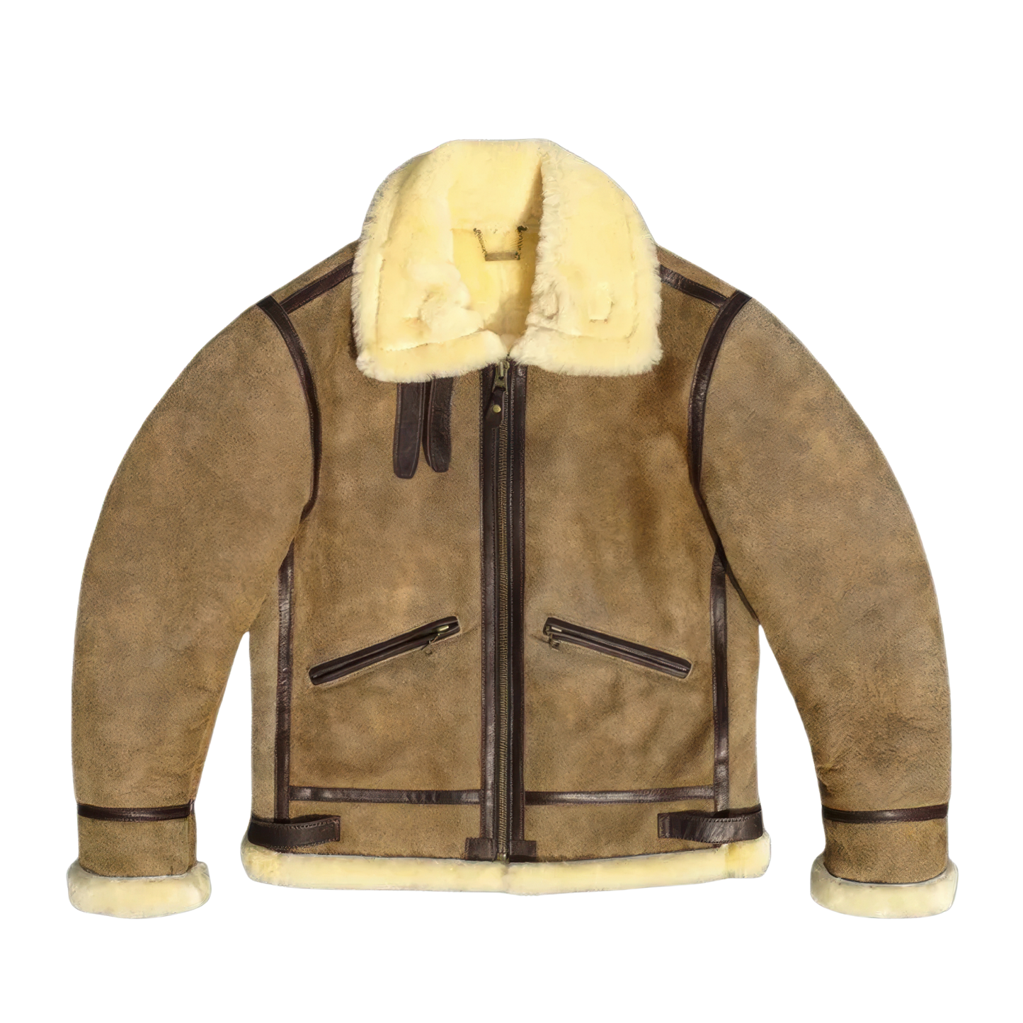 Blouson bombardier homme cuir beige