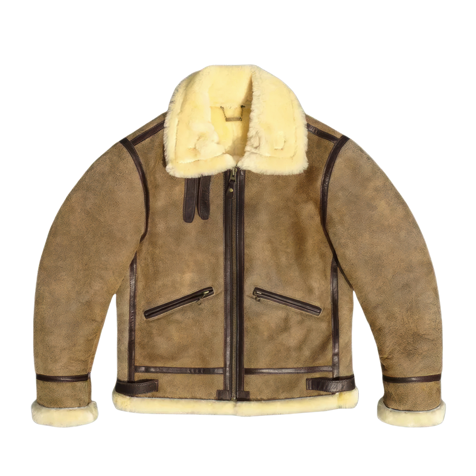 Blouson bombardier homme cuir beige