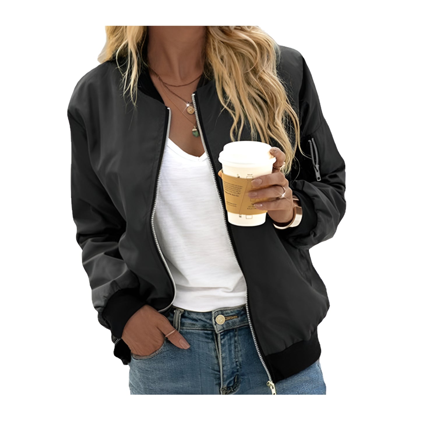 Blouson bomber femme noir