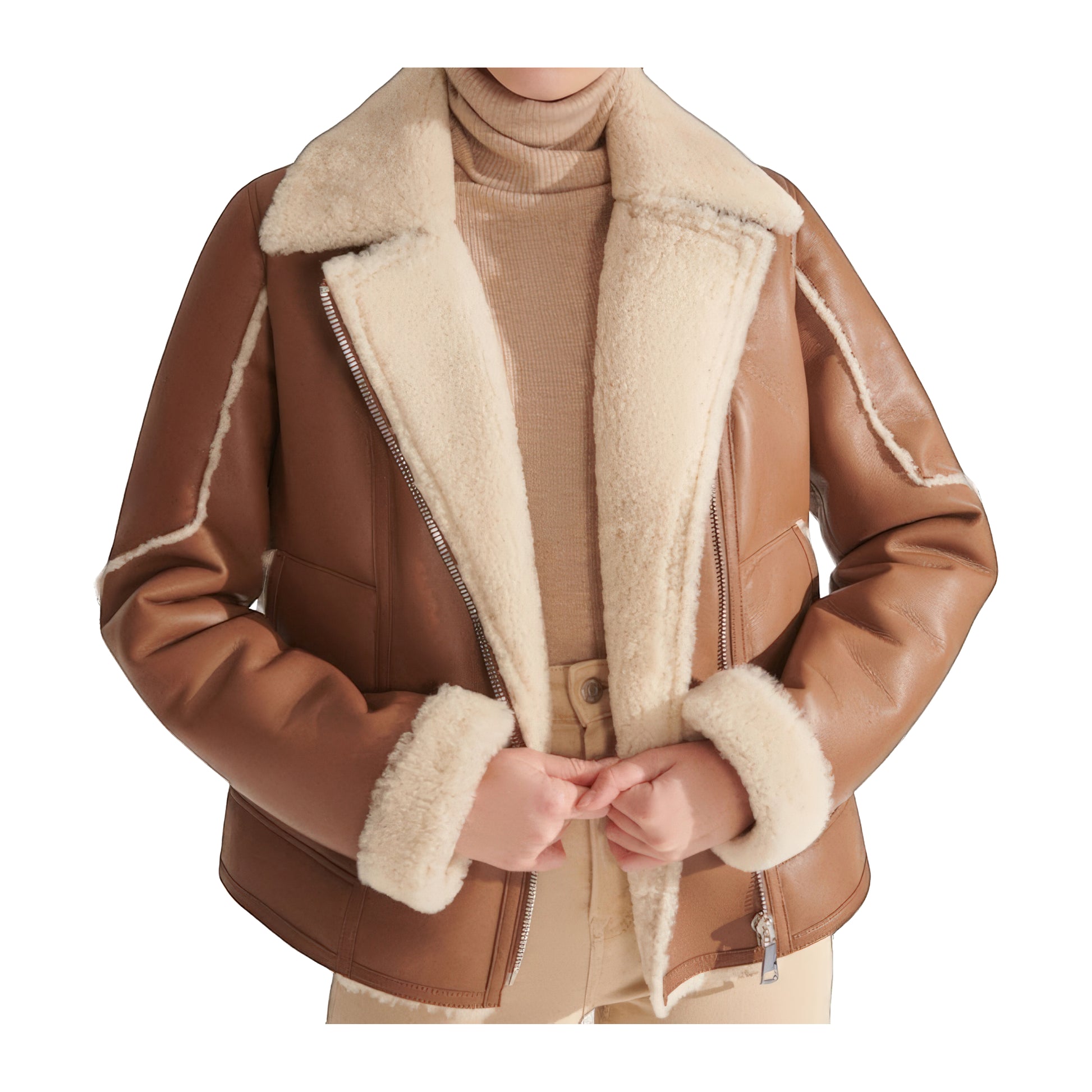 Blouson camel bombardier femme