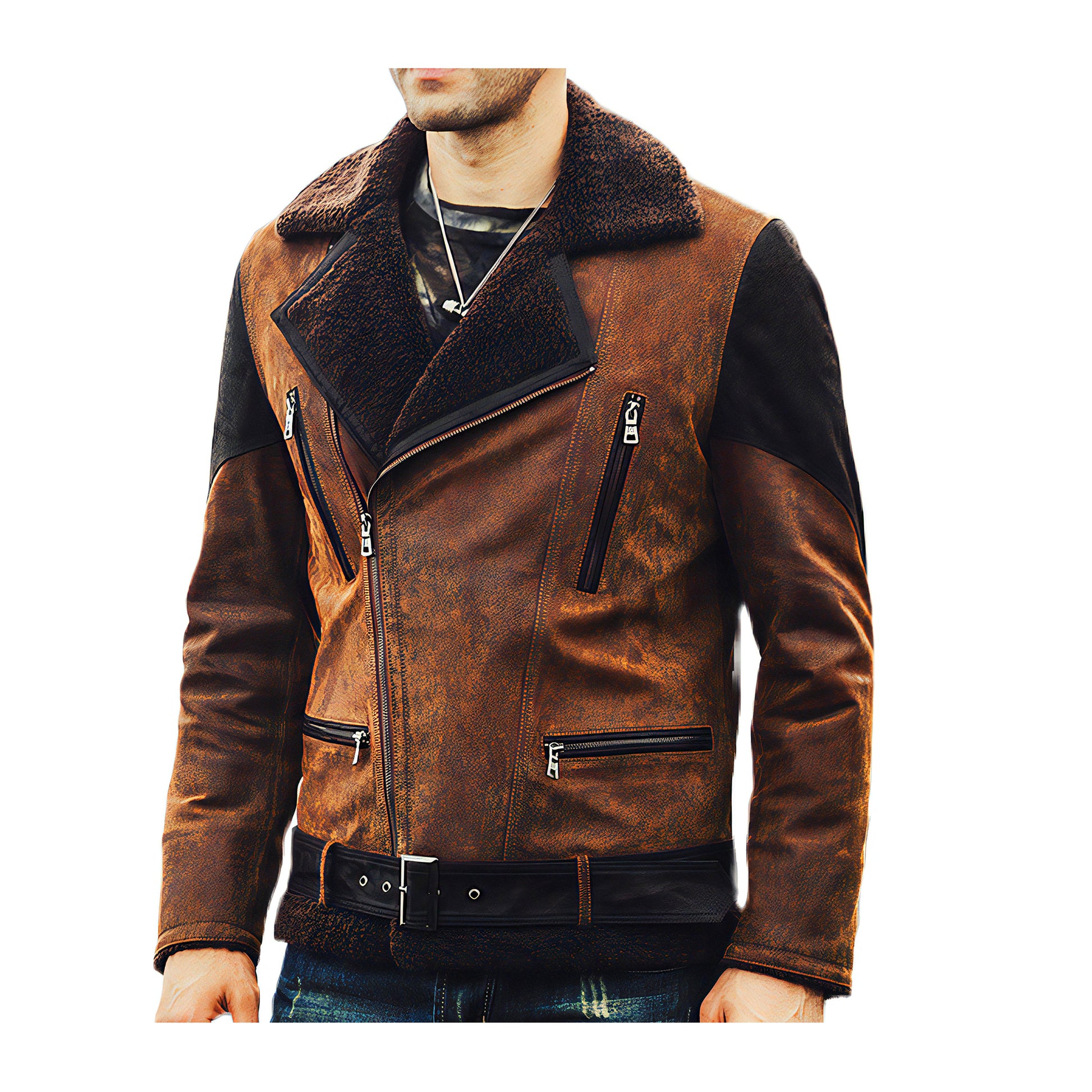 Blouson cuir daim homme