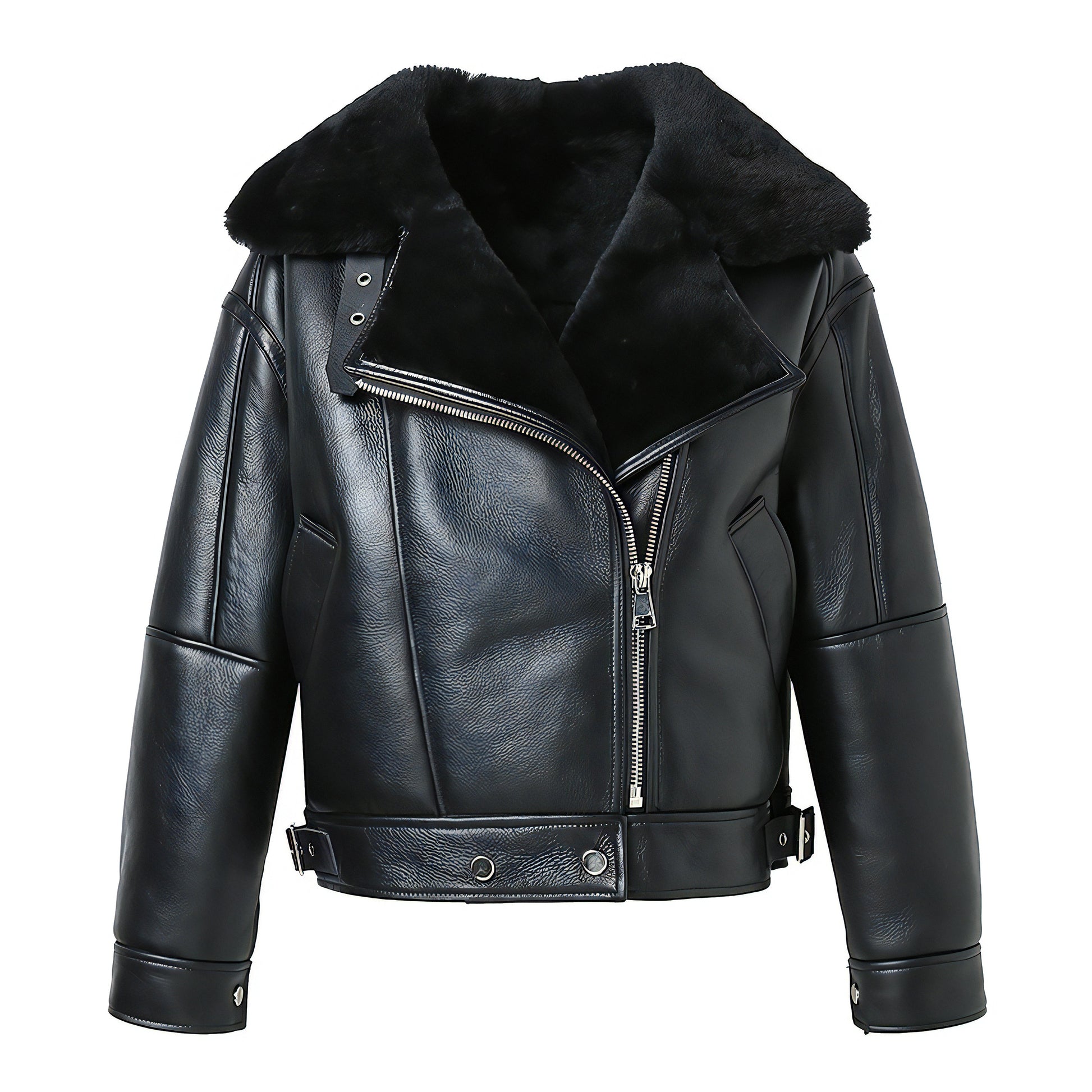 Blouson cuir femme aviateur