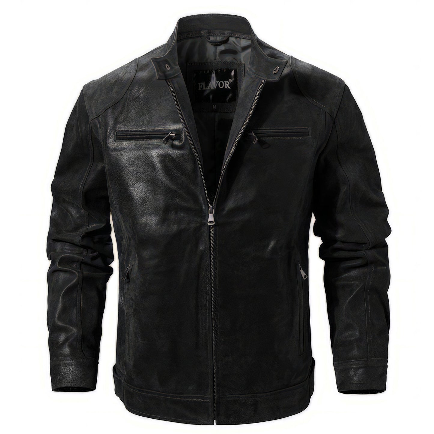 Blouson cuir moto aviateur