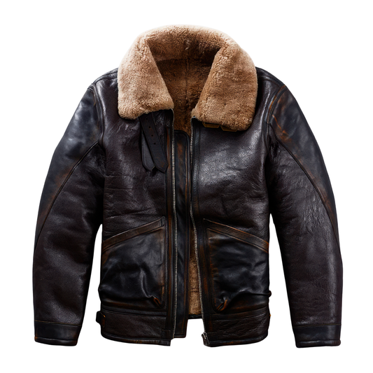 Blouson cuir vieilli homme