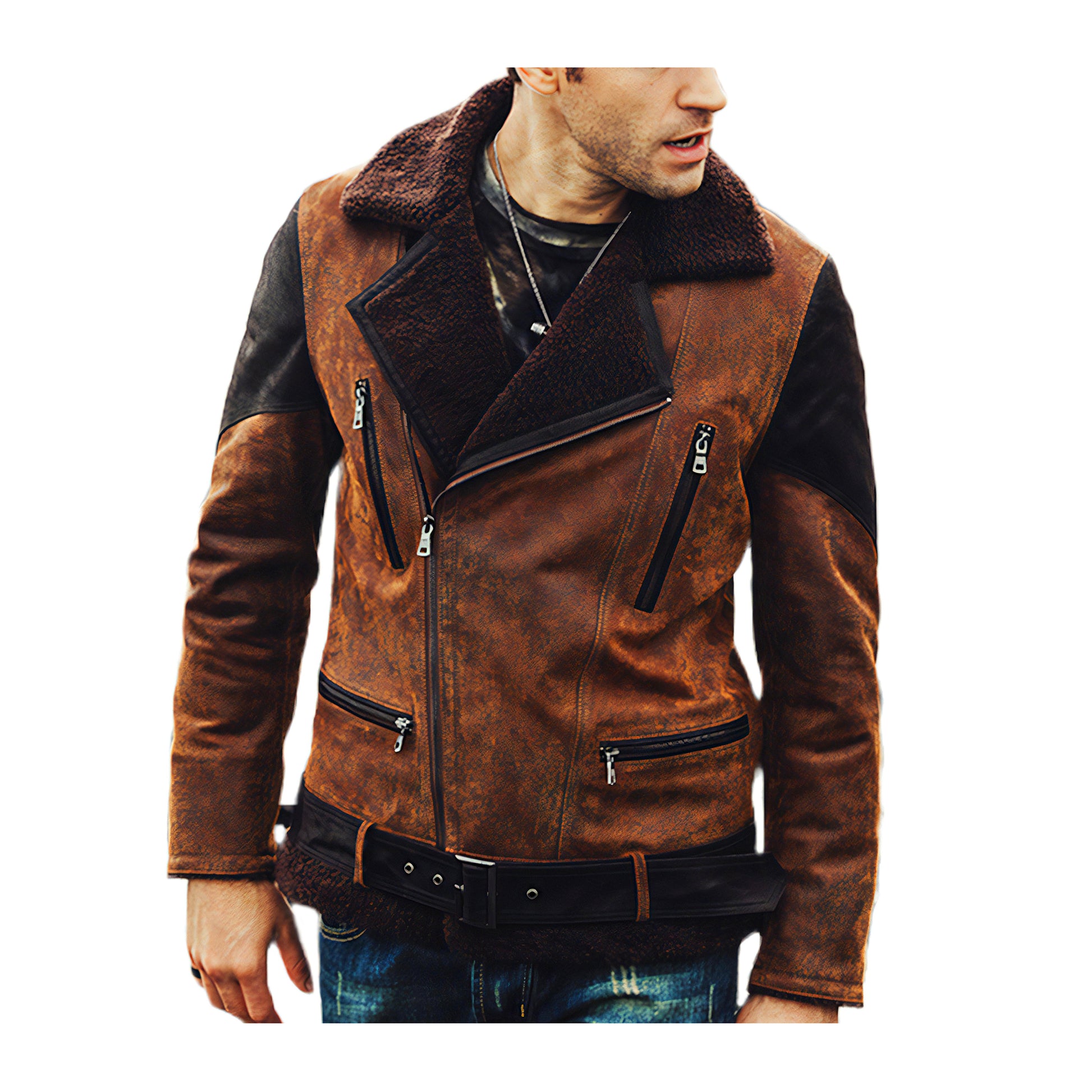 Blouson daim cuir homme