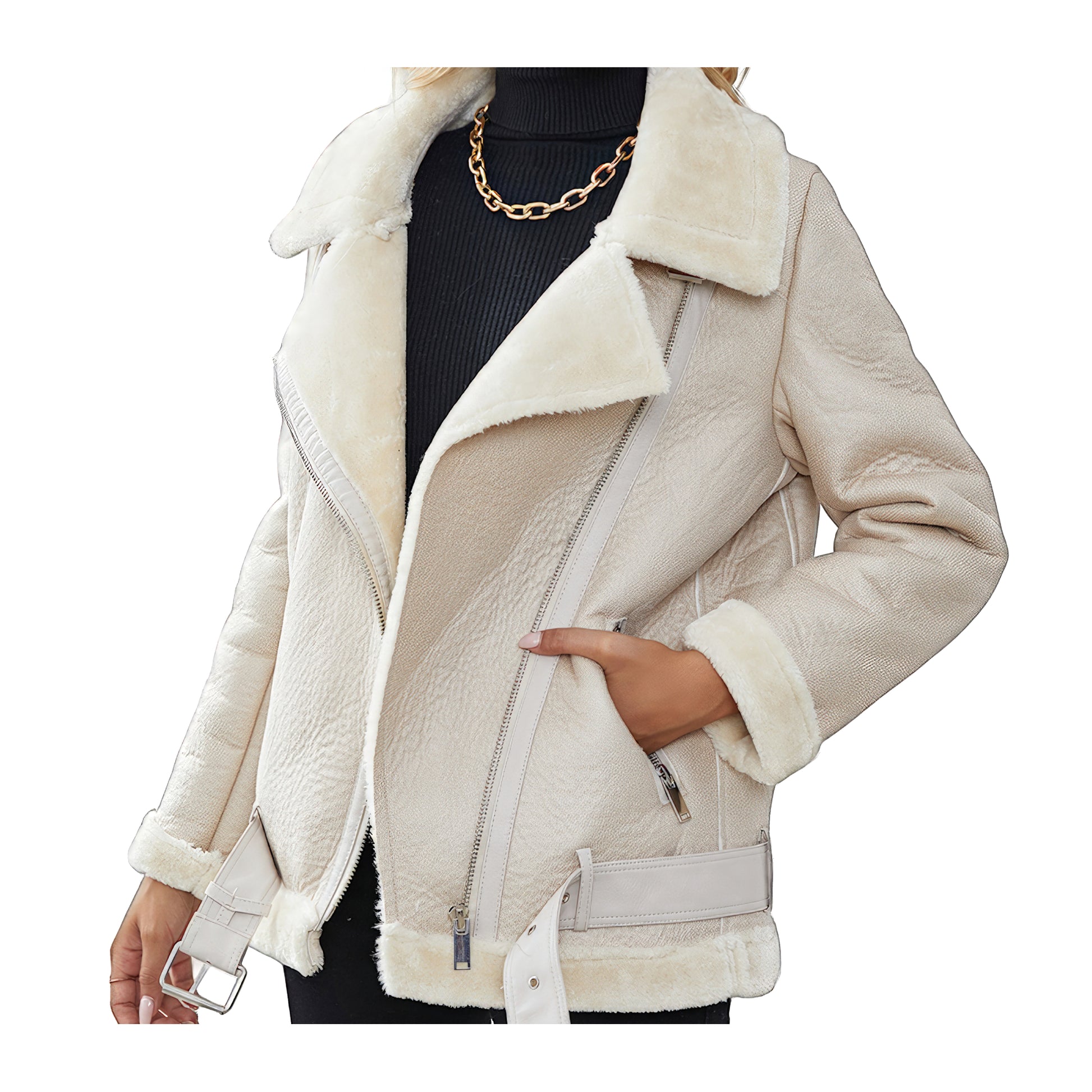 Blouson femme blanc aviateur