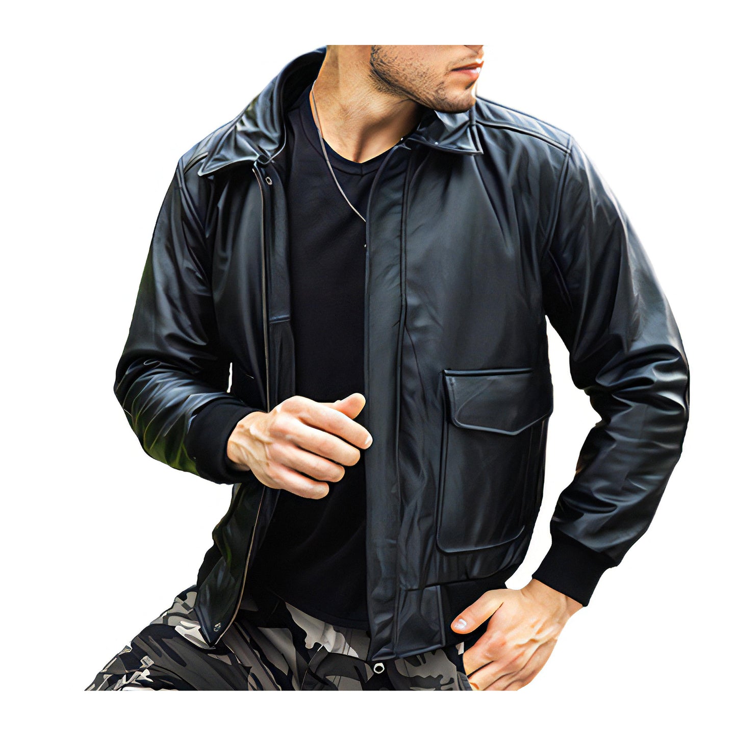 Blouson fourrure homme aviateur