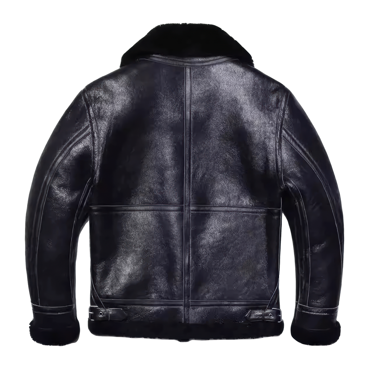 Blouson homme cuir mouton noir style bombardier