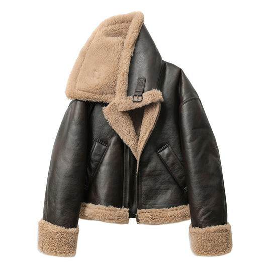 Blouson marron aviateur bombardier femme