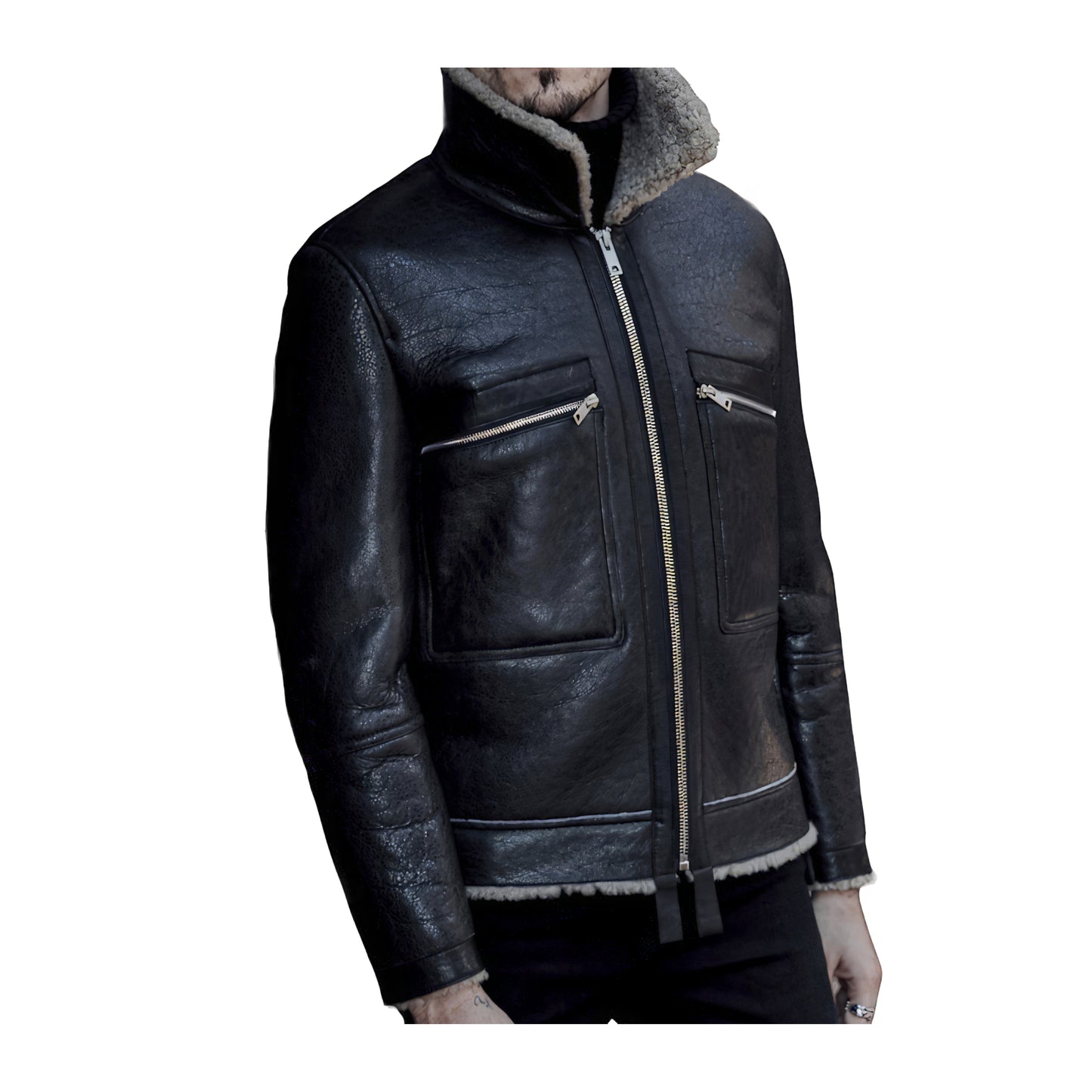 Blouson noir bombardier vintage