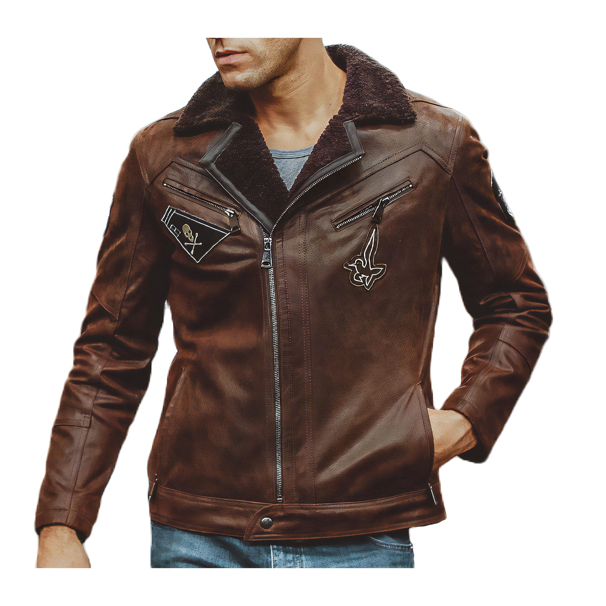 Blousons aviateur homme marron