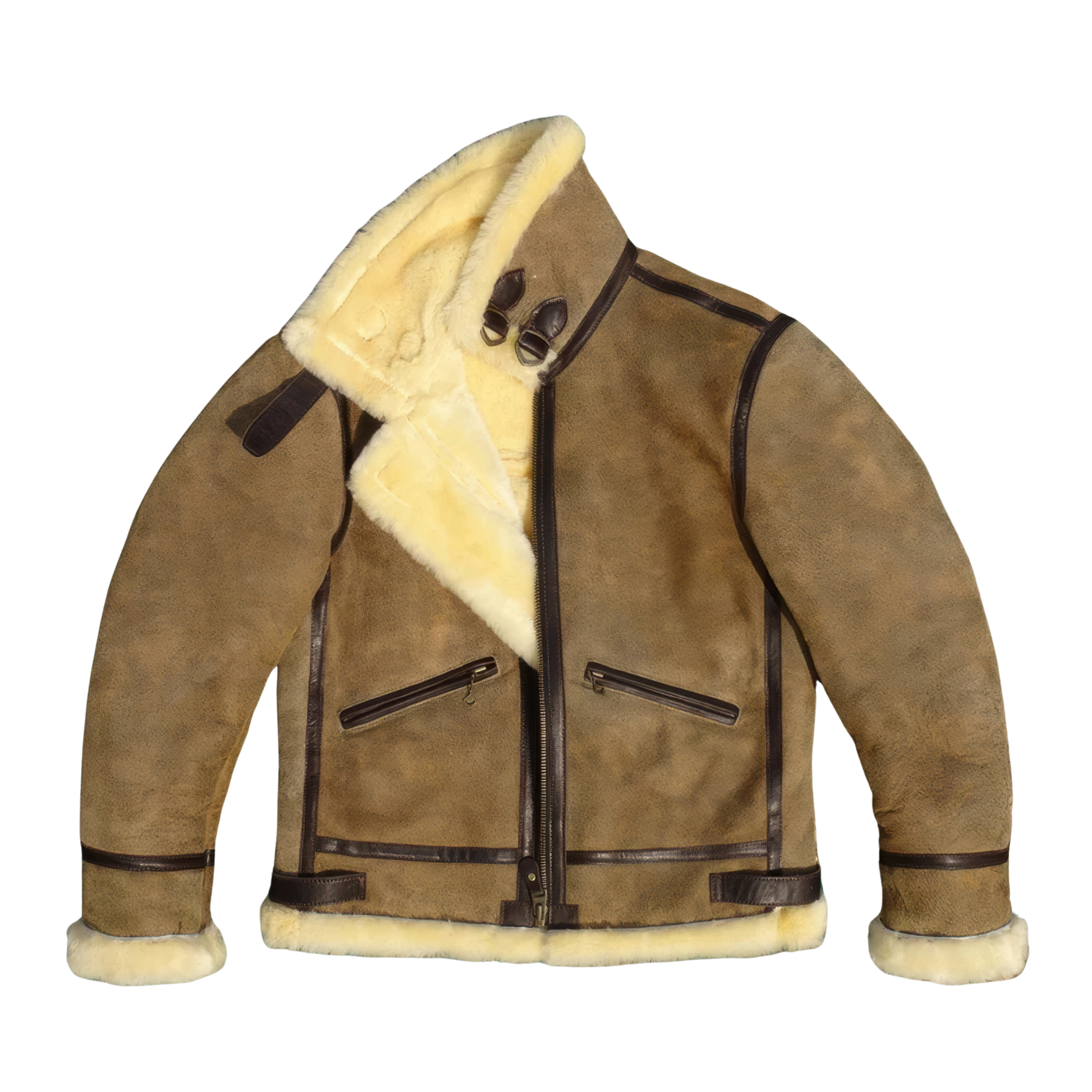 Blousons bombardier homme cuir beige