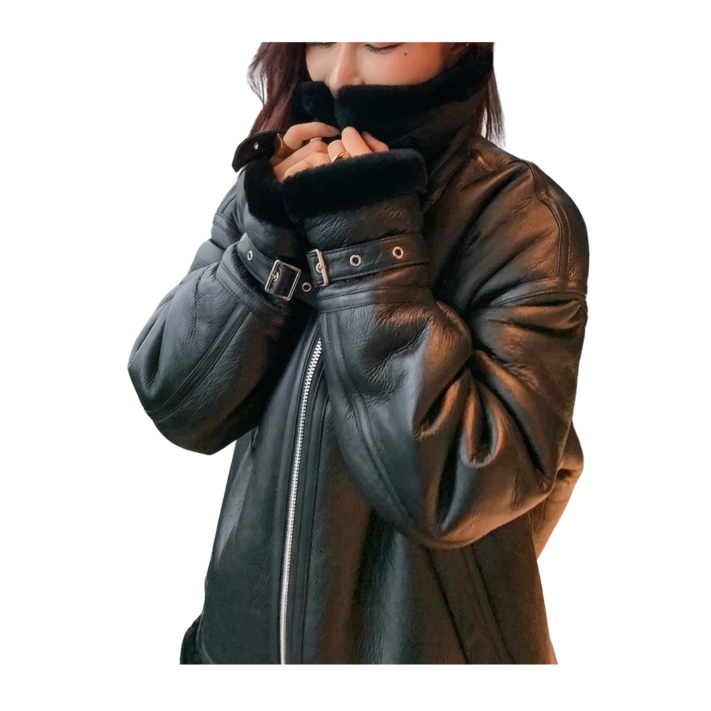 Blouson Cuir Femme Noir Hiver Bombardier