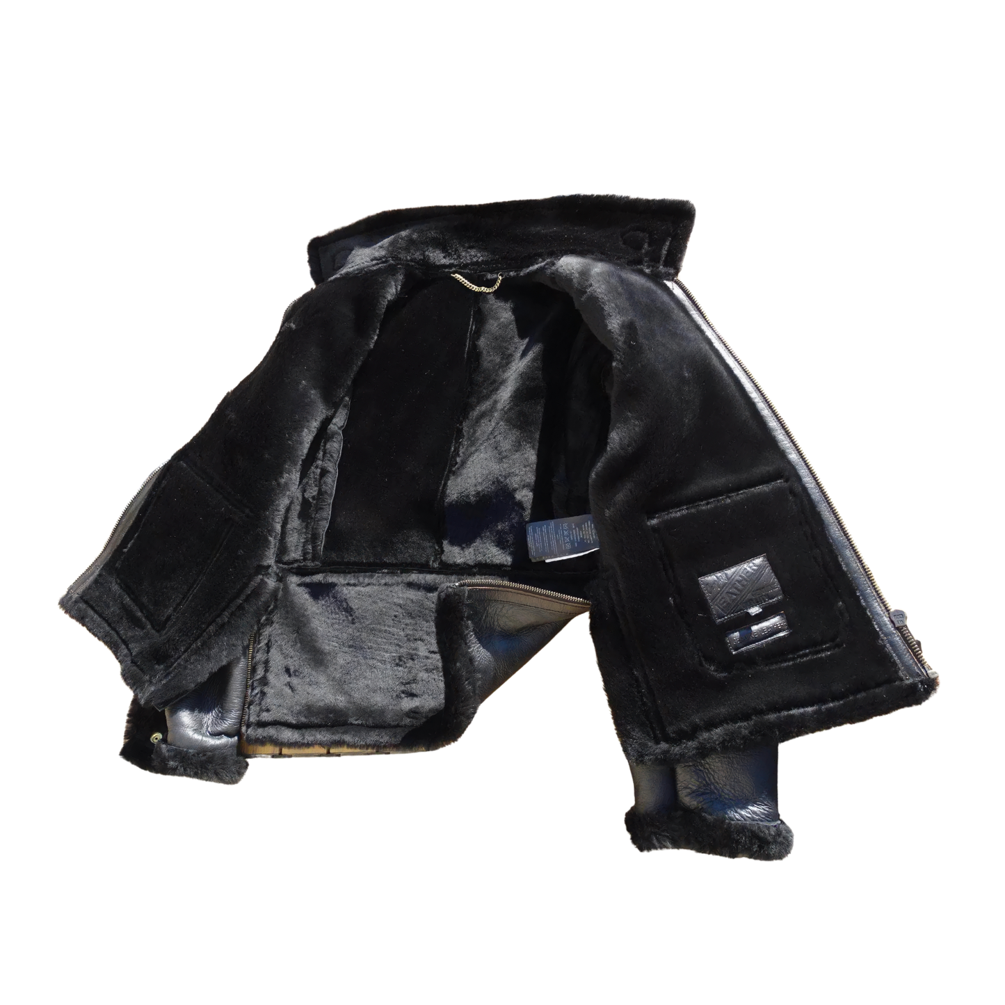 Blousons cuir fourrure noir homme