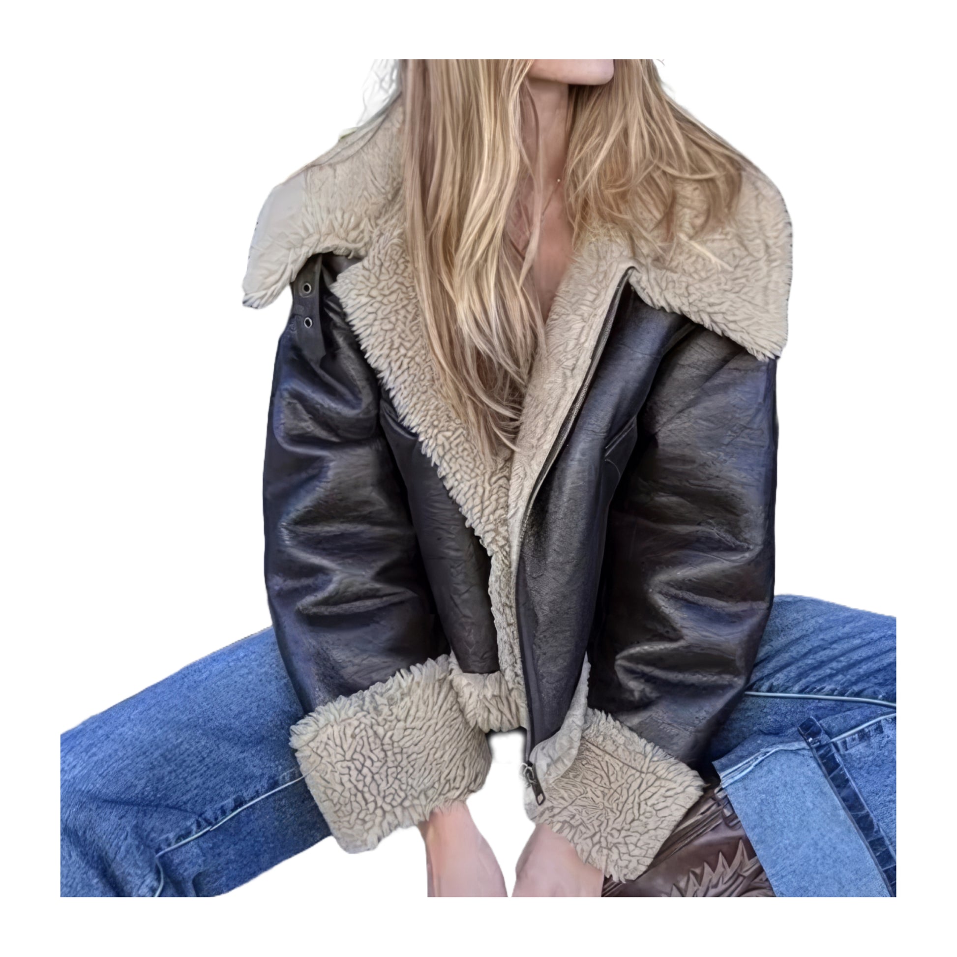 Blousons marron aviateur bombardier femme