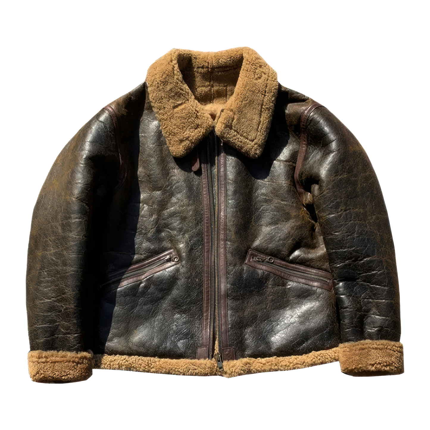 Bombardier cuir marron homme