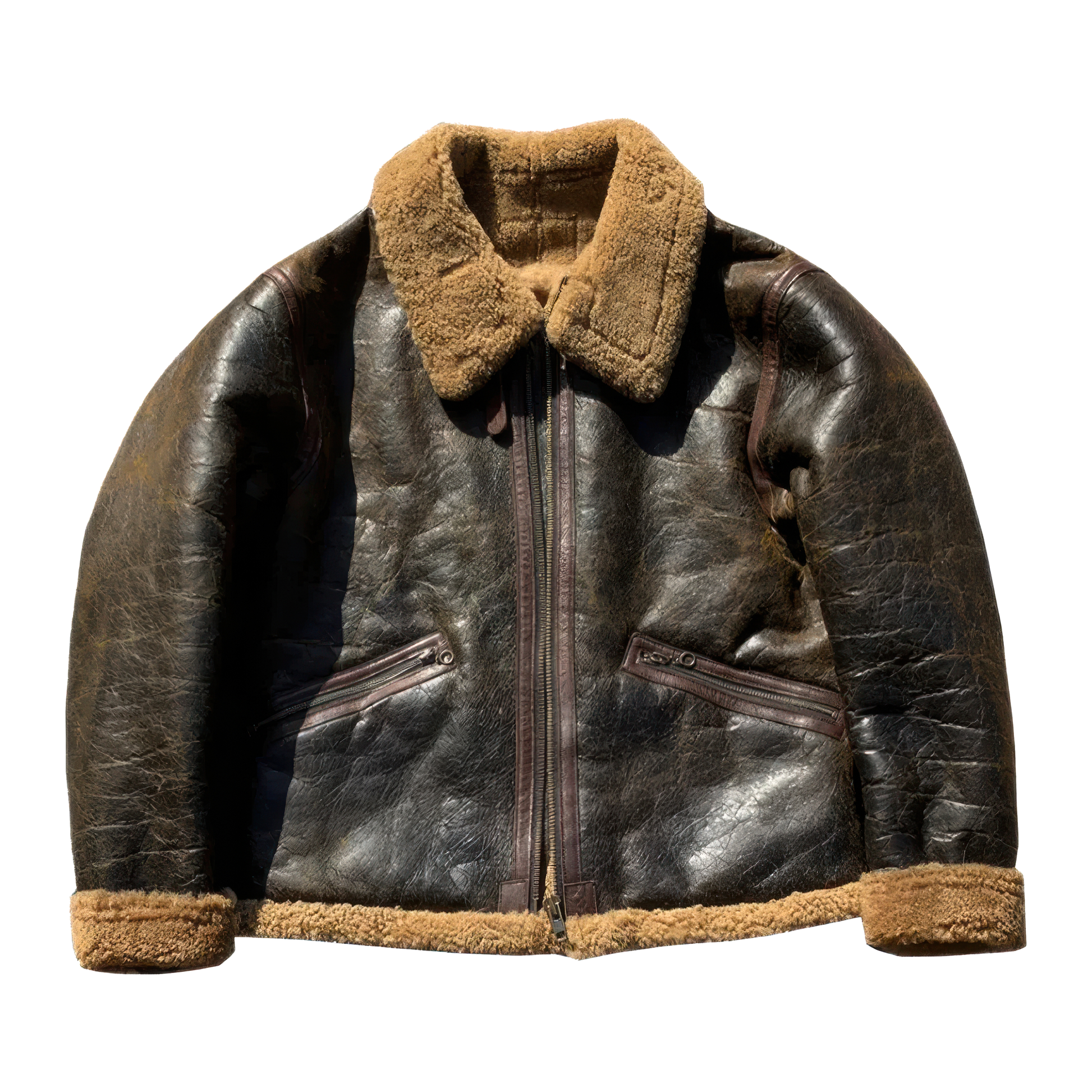 Bombardier cuir marron homme