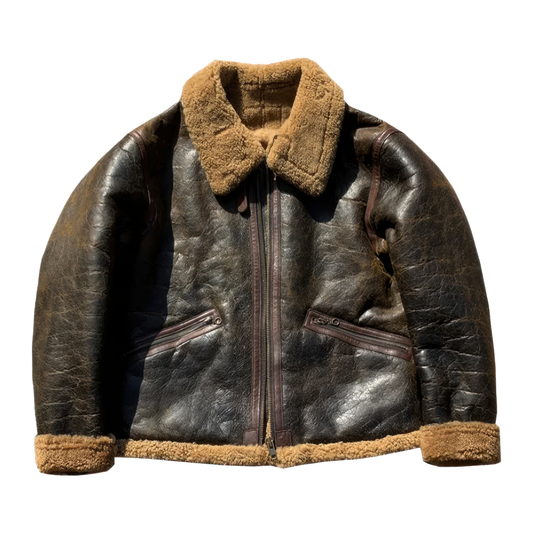Bombardier cuir marron homme