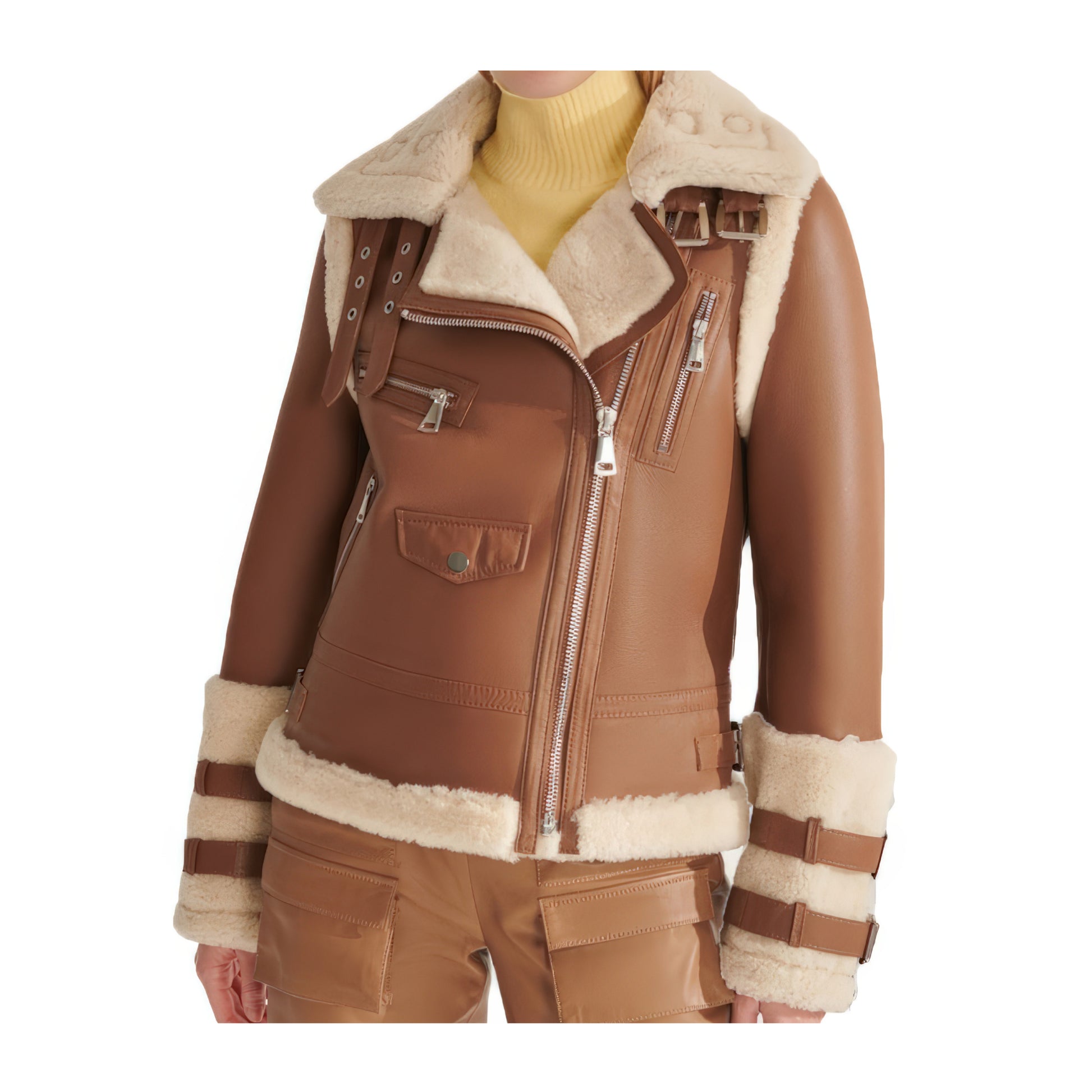 Bombardier laine camel femme