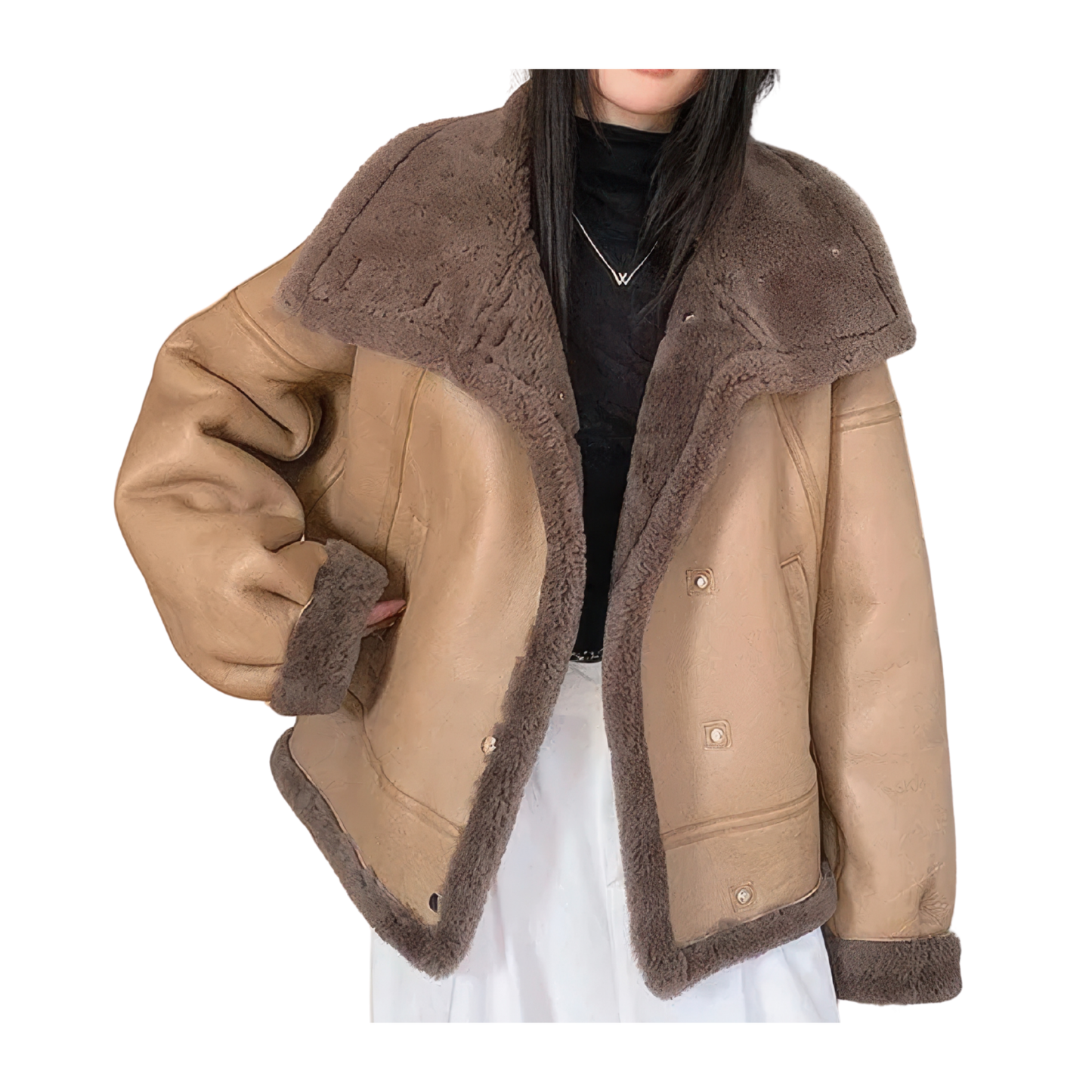 Bombardier laine camel femmes
