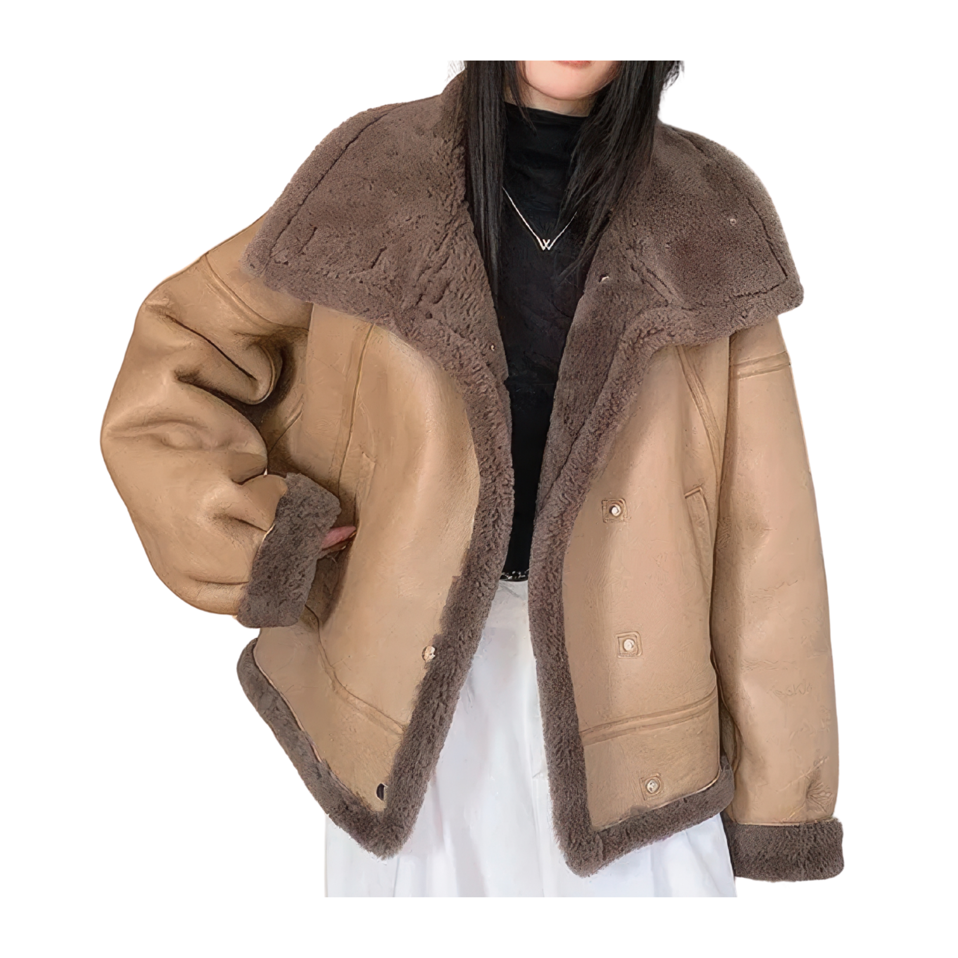 Bombardier laine camel femmes