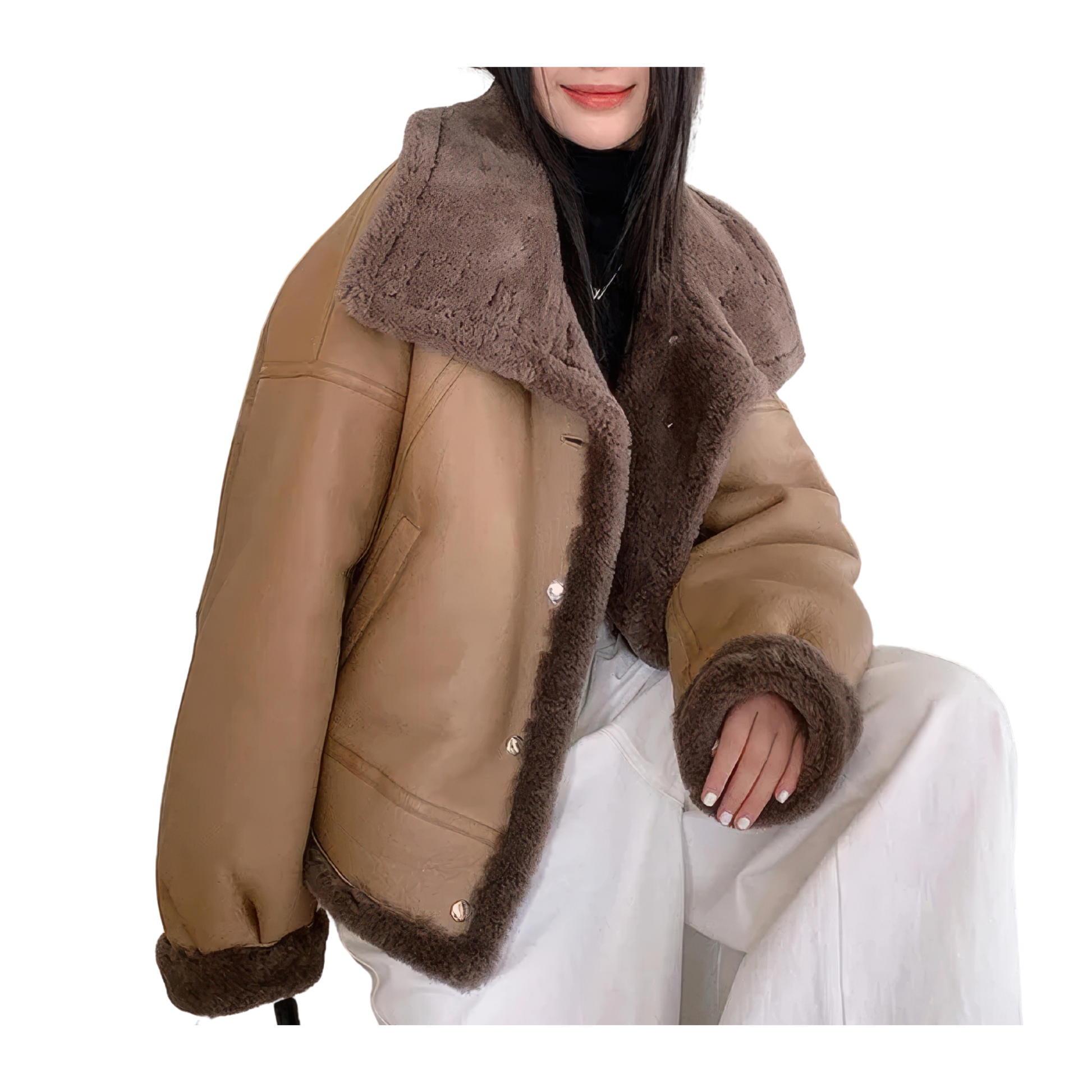 Bombardiers laine camel femme