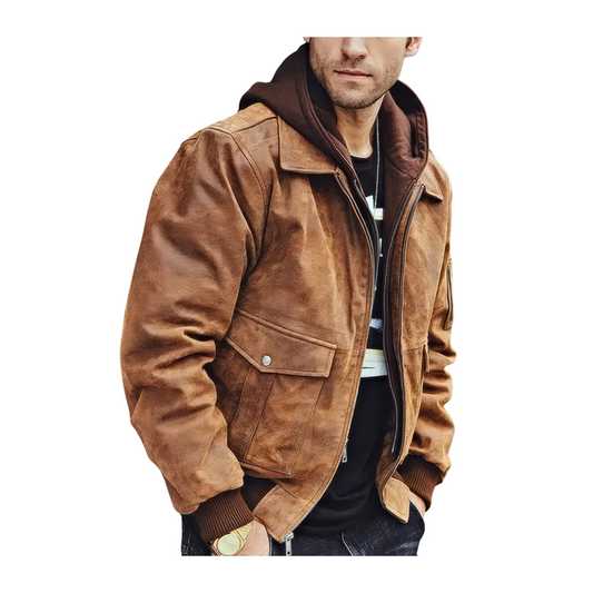 Bomber cuir capuche