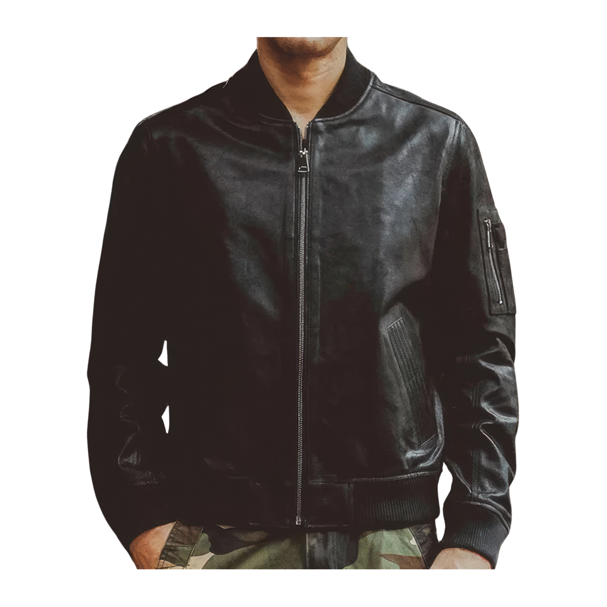 Bomber cuir noir 