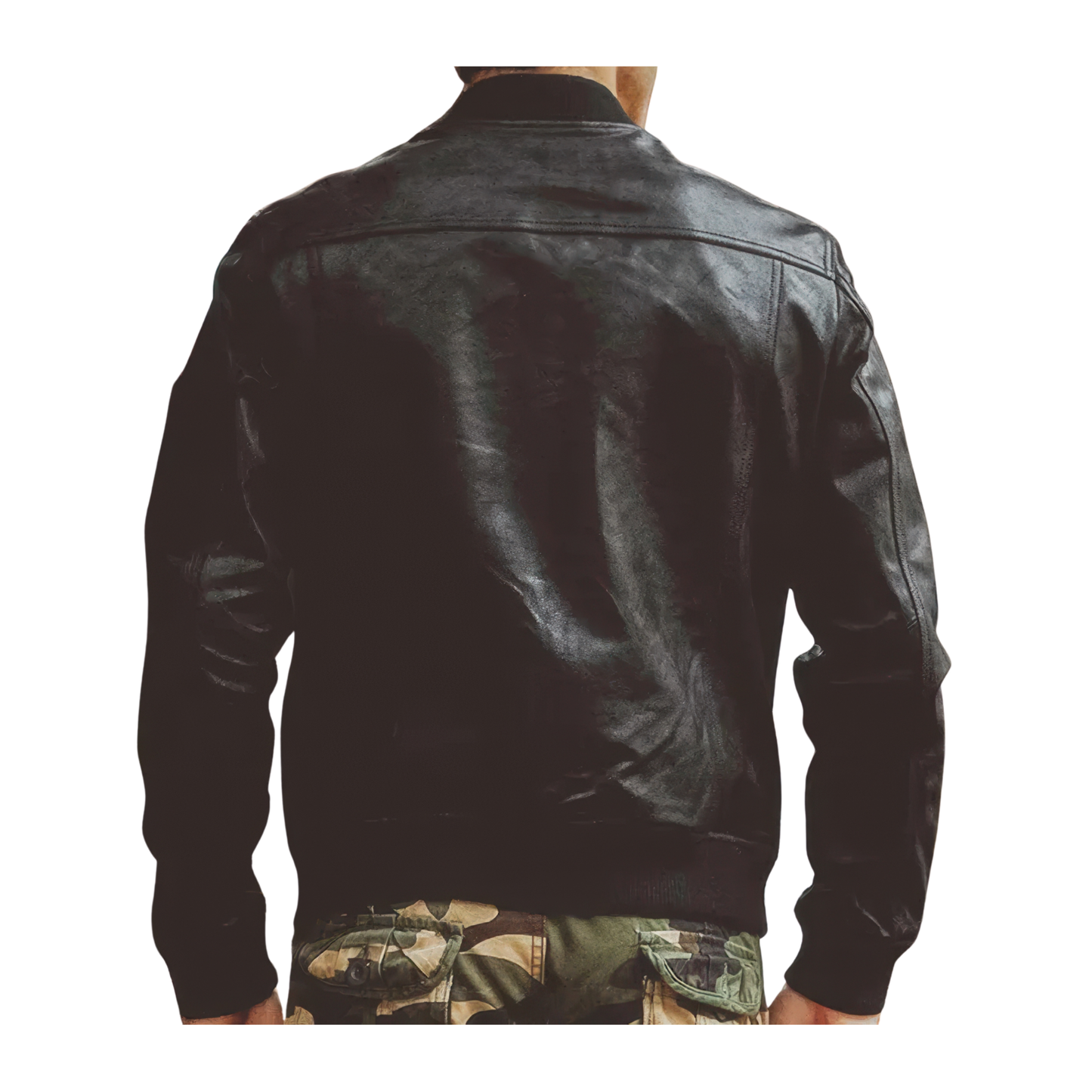 Bomber noir cuir