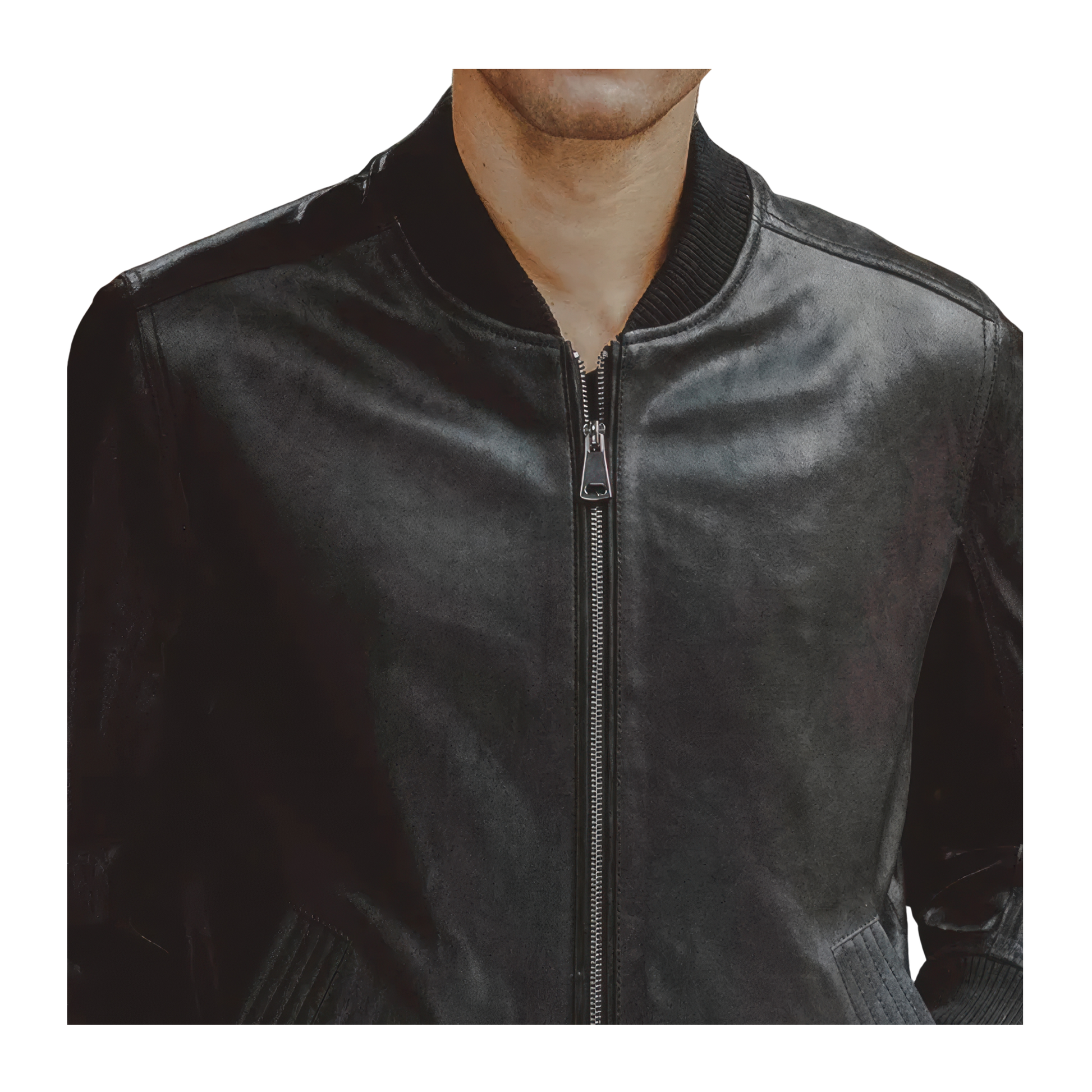 Bombers cuir noir